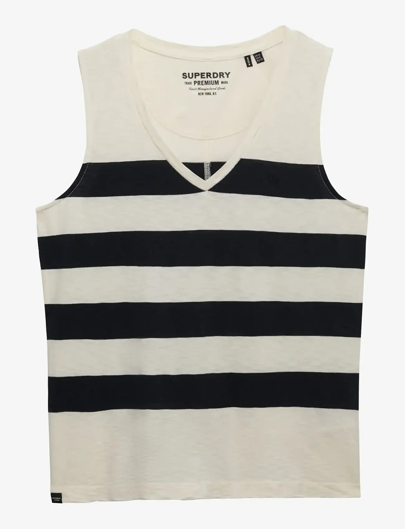 Superdry - STUDIOS VEE NECK VEST - varrukateta pluusid - off white/navy wide stripe - 1