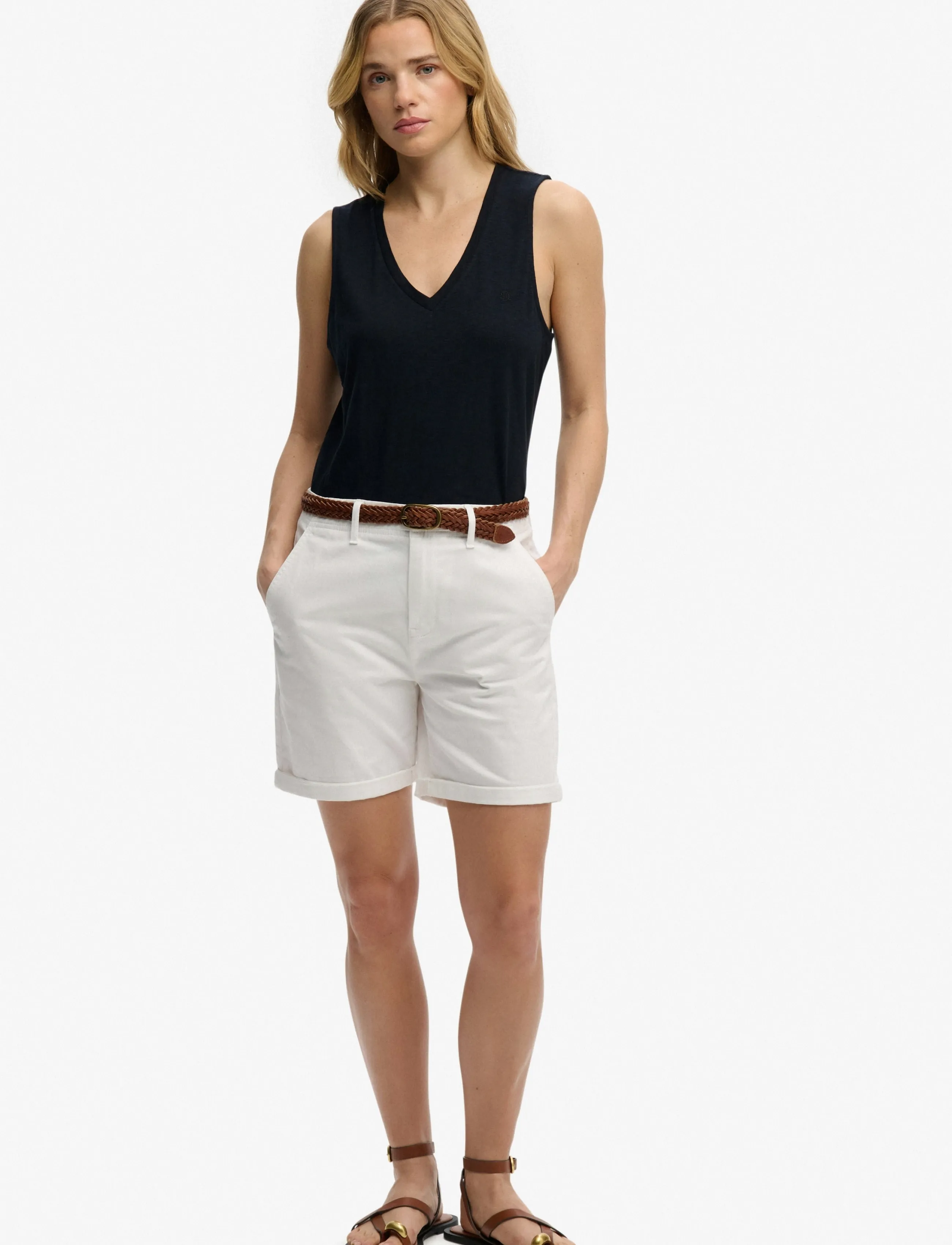 Superdry Studios Vee Neck Vest linnen dam – bild 6
