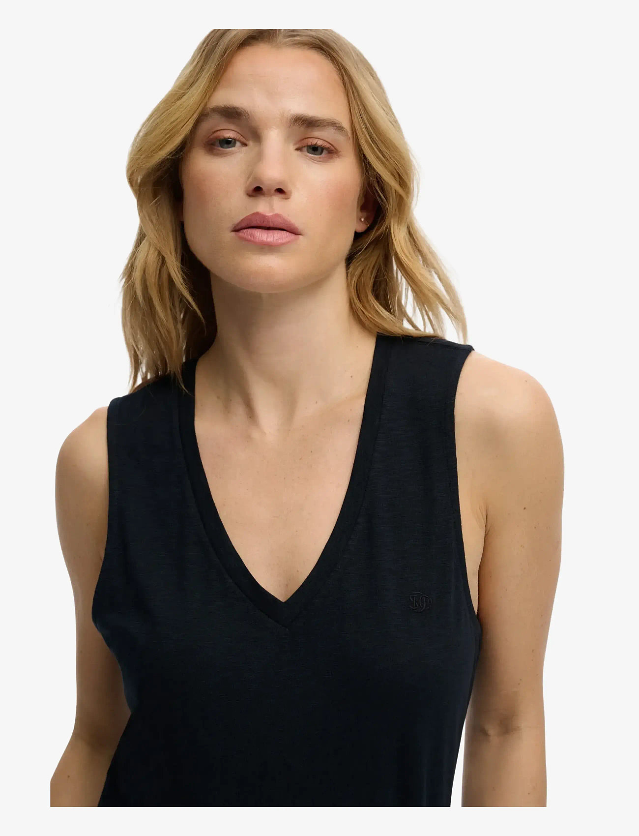 Superdry - STUDIOS VEE NECK VEST - Ærmeløse bluser - eclipse navy - 1
