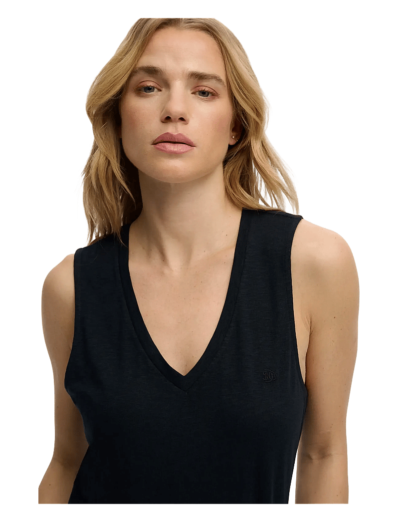 Superdry - STUDIOS VEE NECK VEST - sleeveless blouses - eclipse navy - 1