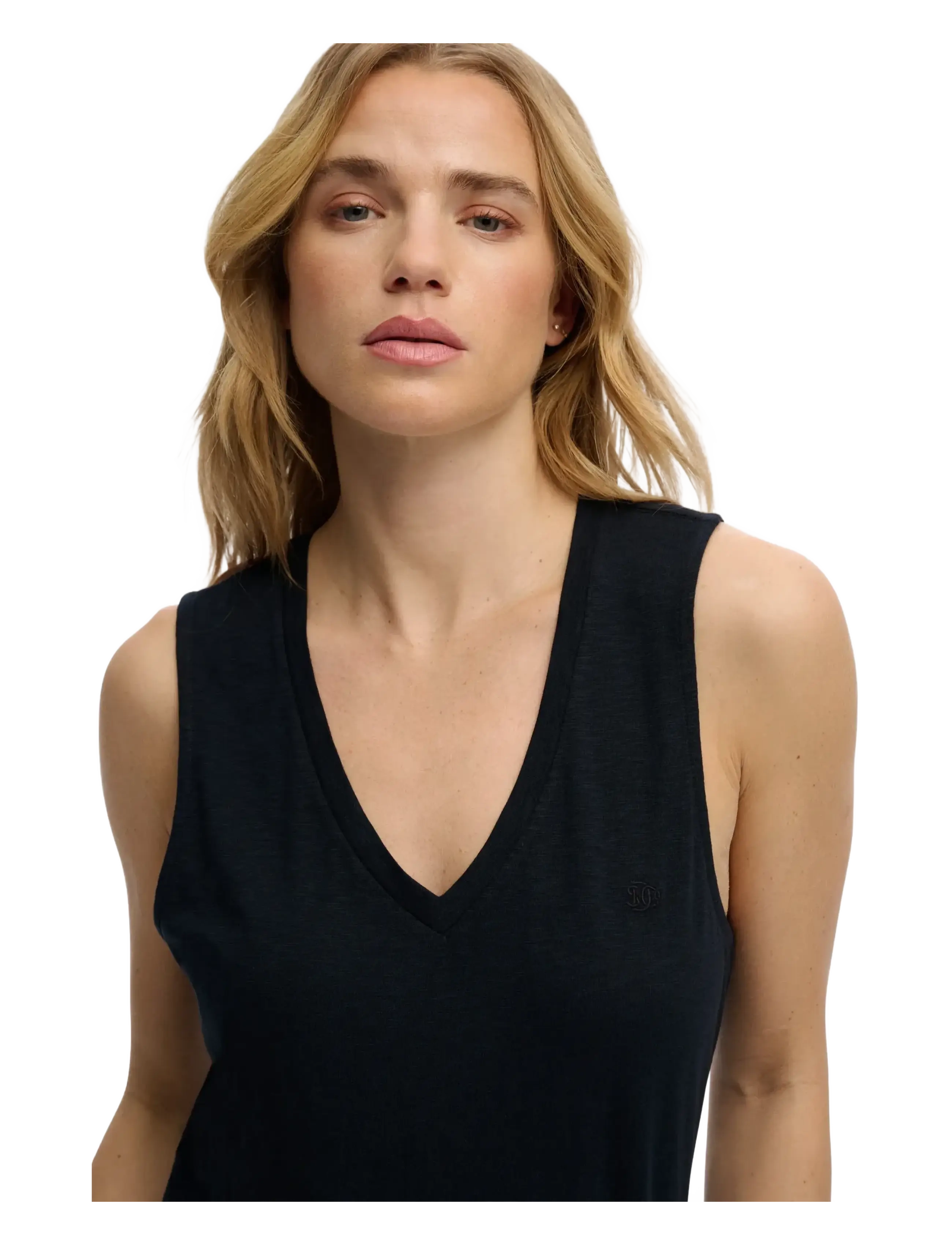 Superdry - STUDIOS VEE NECK VEST - ermeløse bluser - eclipse navy - 1