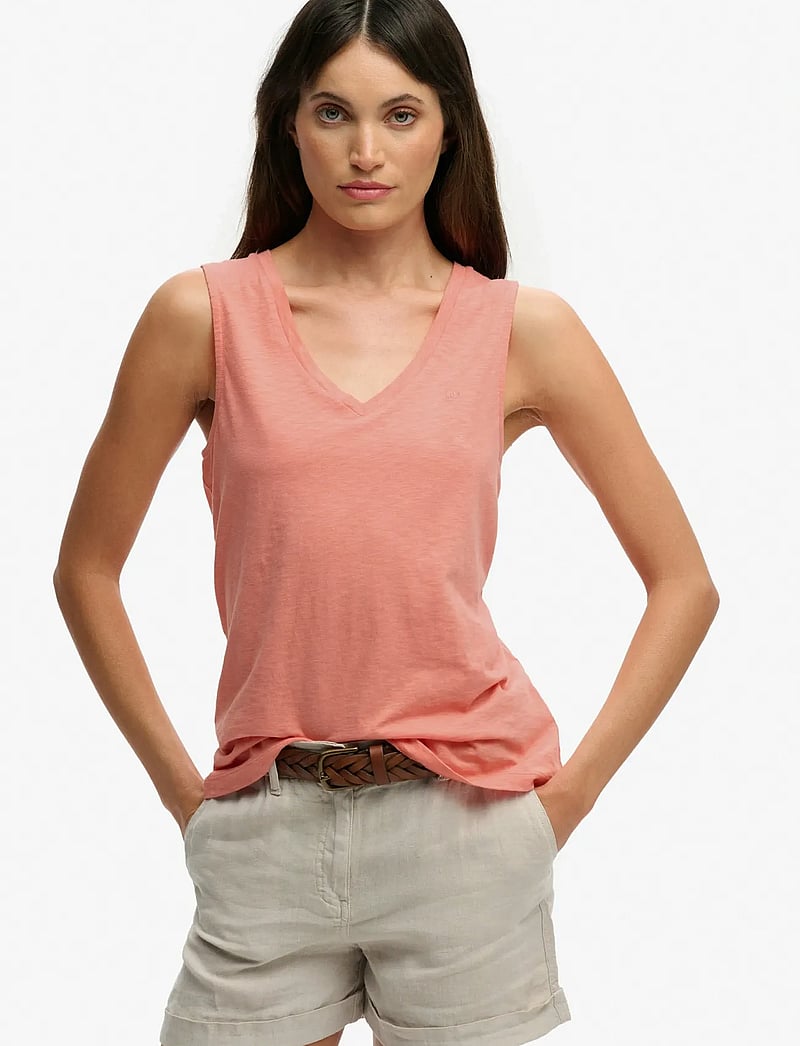 Superdry - STUDIOS VEE NECK VEST - Ærmeløse bluser - peach amber pink - 0