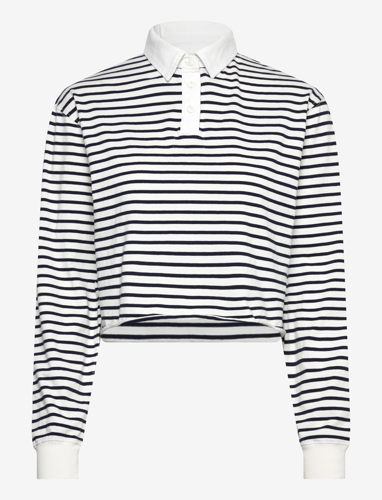 Superdry - ATH ESS CROPPED STRIPE RUGBY - nabapluusid - ecru stripe - 1