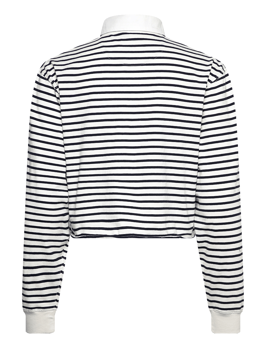 Superdry - ATH ESS CROPPED STRIPE RUGBY - nabapluusid - ecru stripe - 2