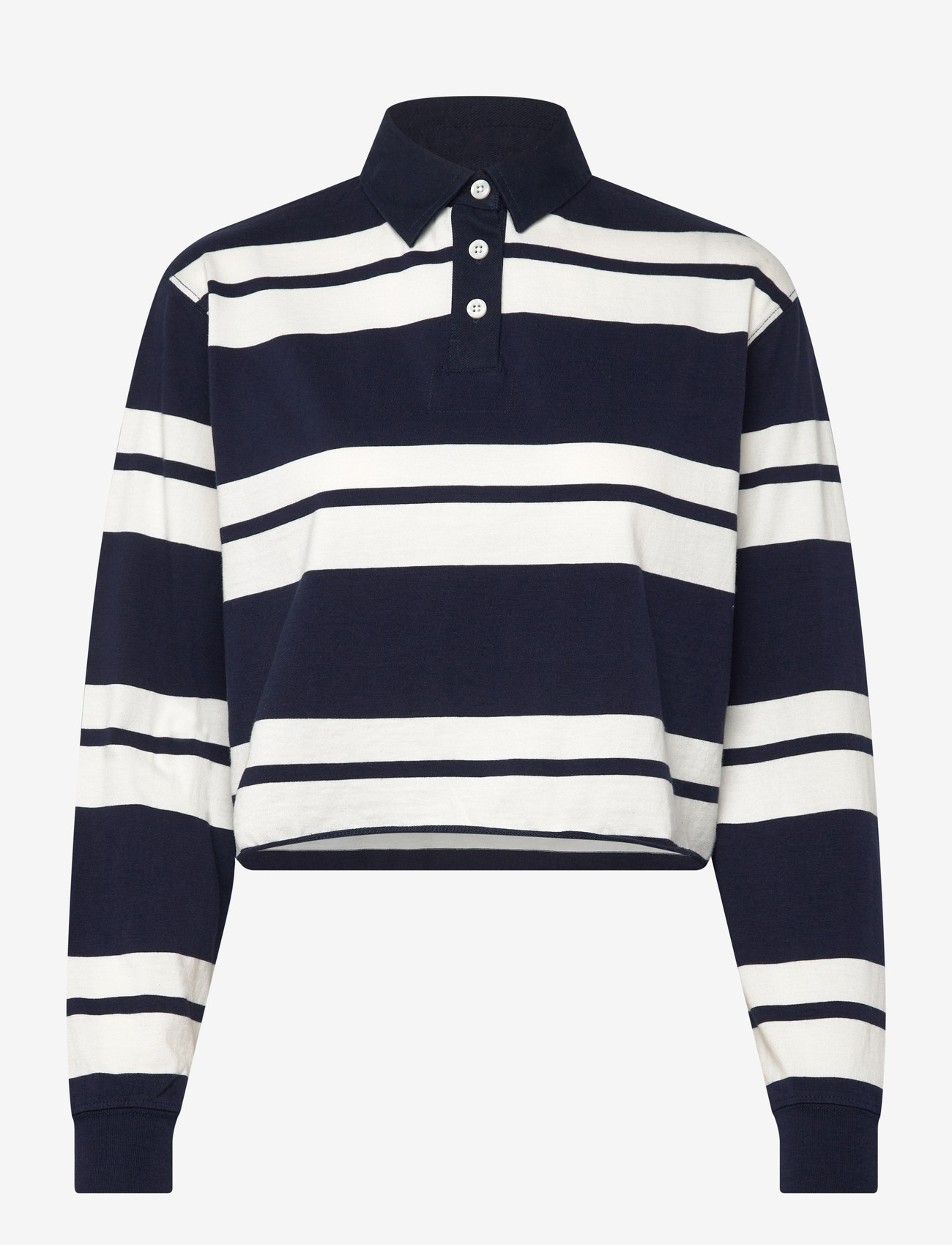 Superdry - ATH ESS CROPPED STRIPE RUGBY - hauts courts - richest navy stripe - 1