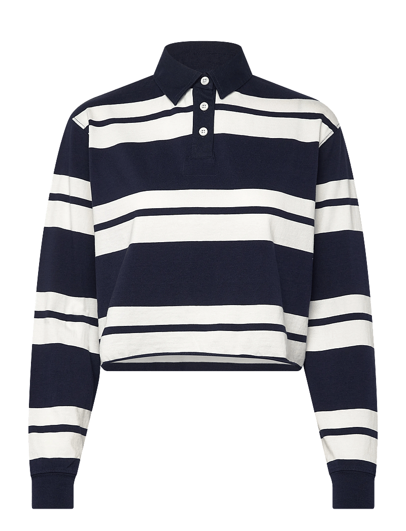 Superdry - ATH ESS CROPPED STRIPE RUGBY - hauts courts - richest navy stripe - 1