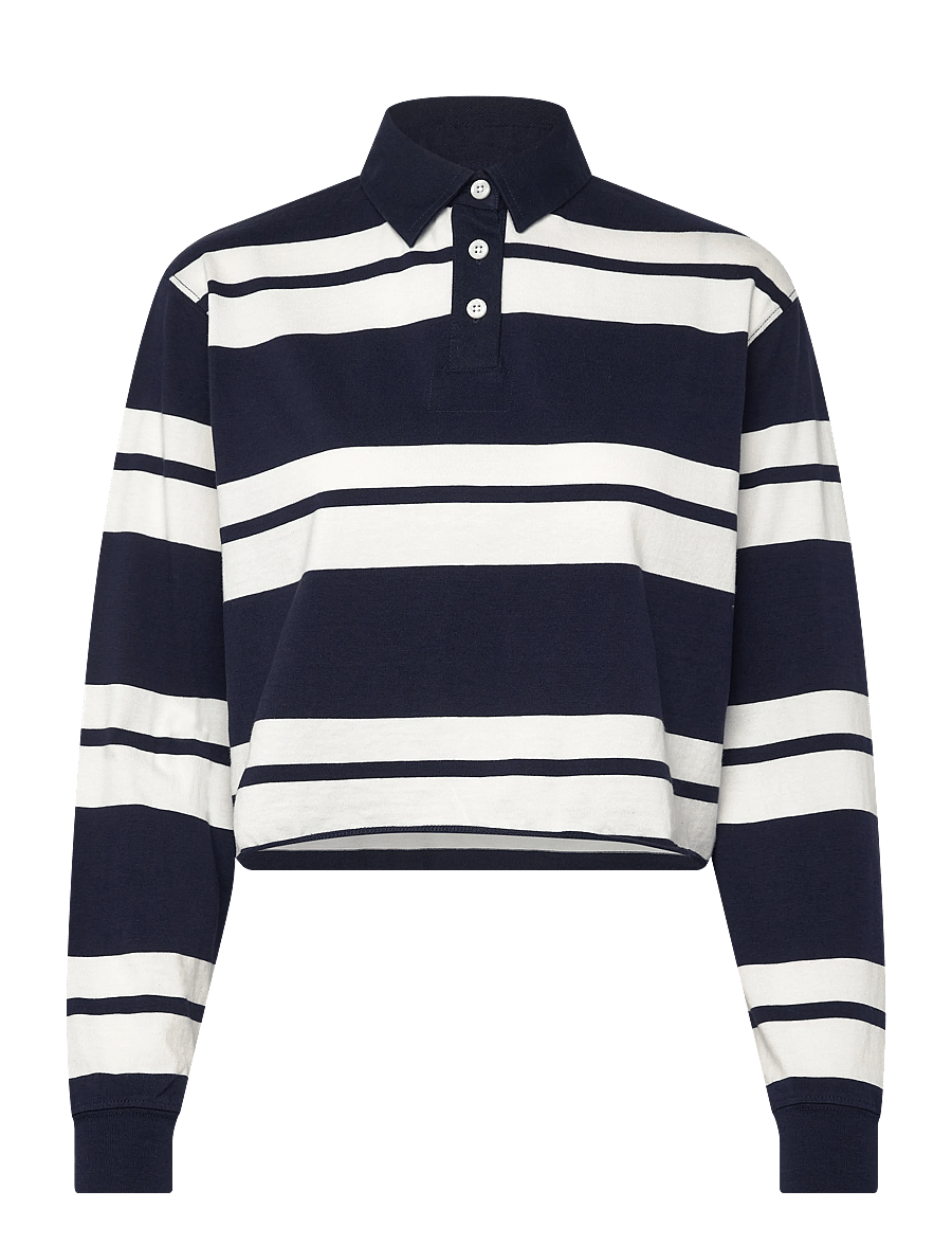 Superdry - ATH ESS CROPPED STRIPE RUGBY - crop tops - richest navy stripe - 1