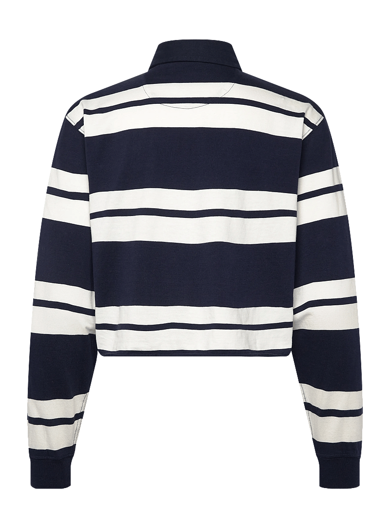 Superdry - ATH ESS CROPPED STRIPE RUGBY - hauts courts - richest navy stripe - 2