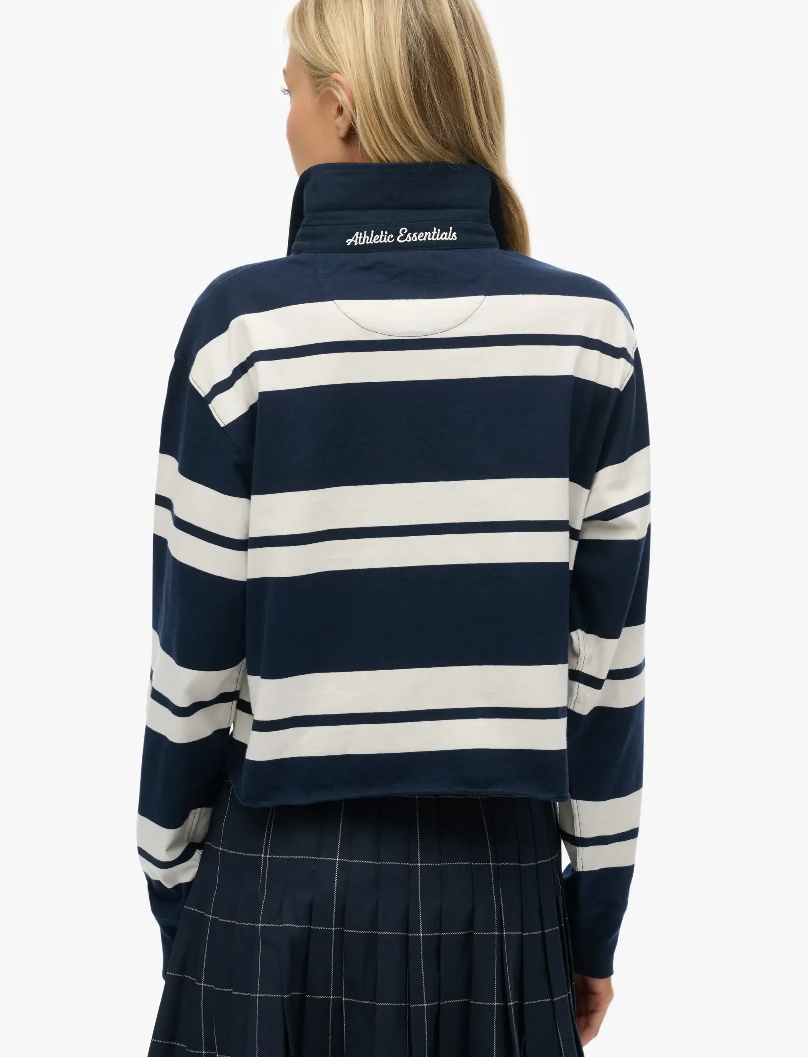 Superdry Stripe Rugby marinblå polotröja dam – bild 7