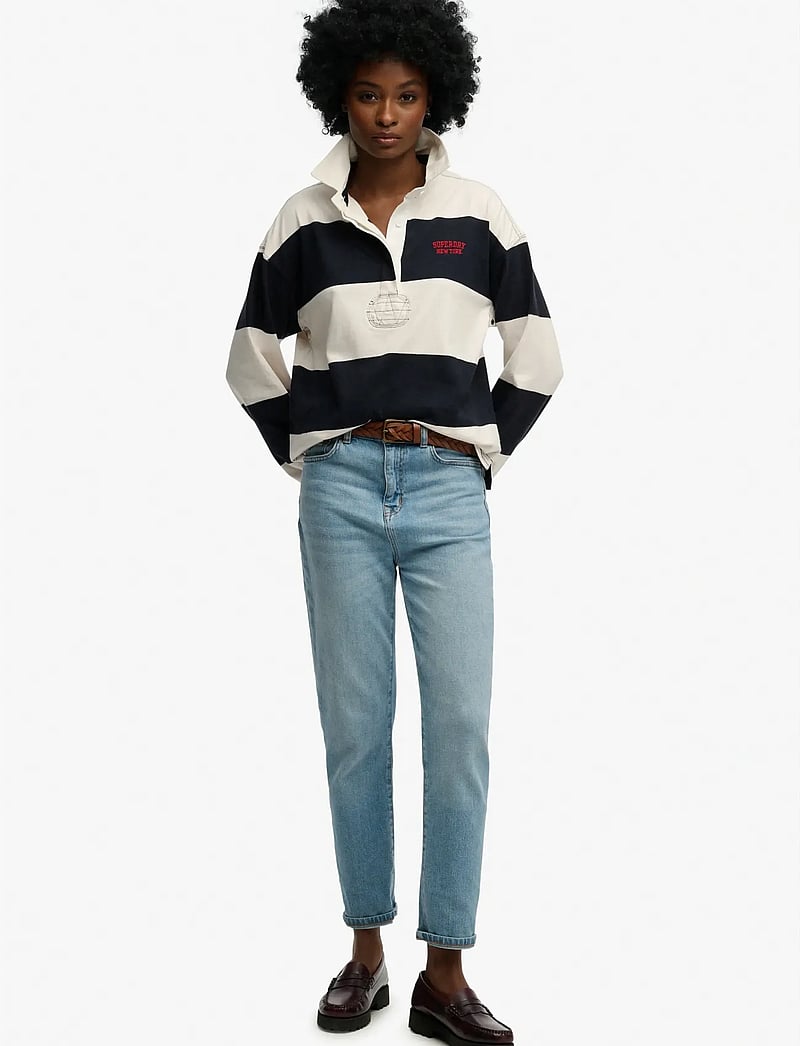 Superdry - HERITAGE STRIPE RUGBY TOP - alltags-style - navy/ecru - 3