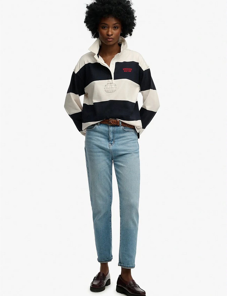 Superdry - HERITAGE STRIPE RUGBY TOP - pikéer - navy/ecru - 3
