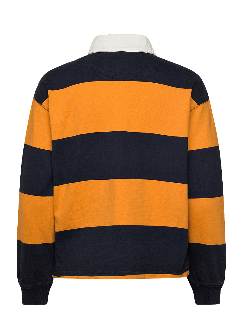 Superdry - HERITAGE STRIPE RUGBY TOP - everyday style - navy/track gold - 2