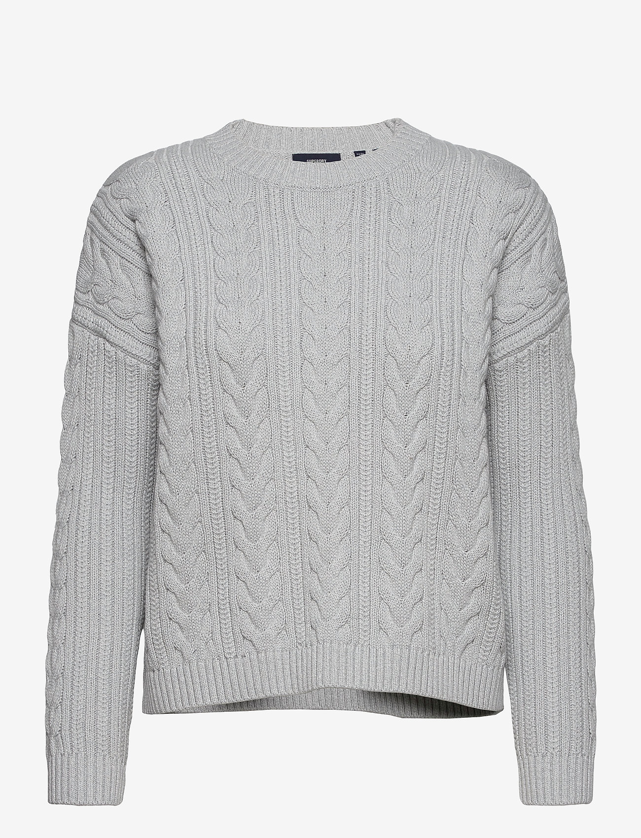 Superdry - DROPPED SHOULDER CABLE CREW - light dove grey - 0