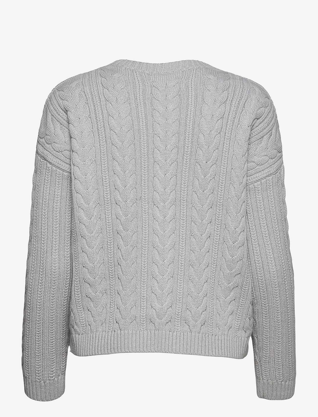 Superdry - DROPPED SHOULDER CABLE CREW - light dove grey - 1