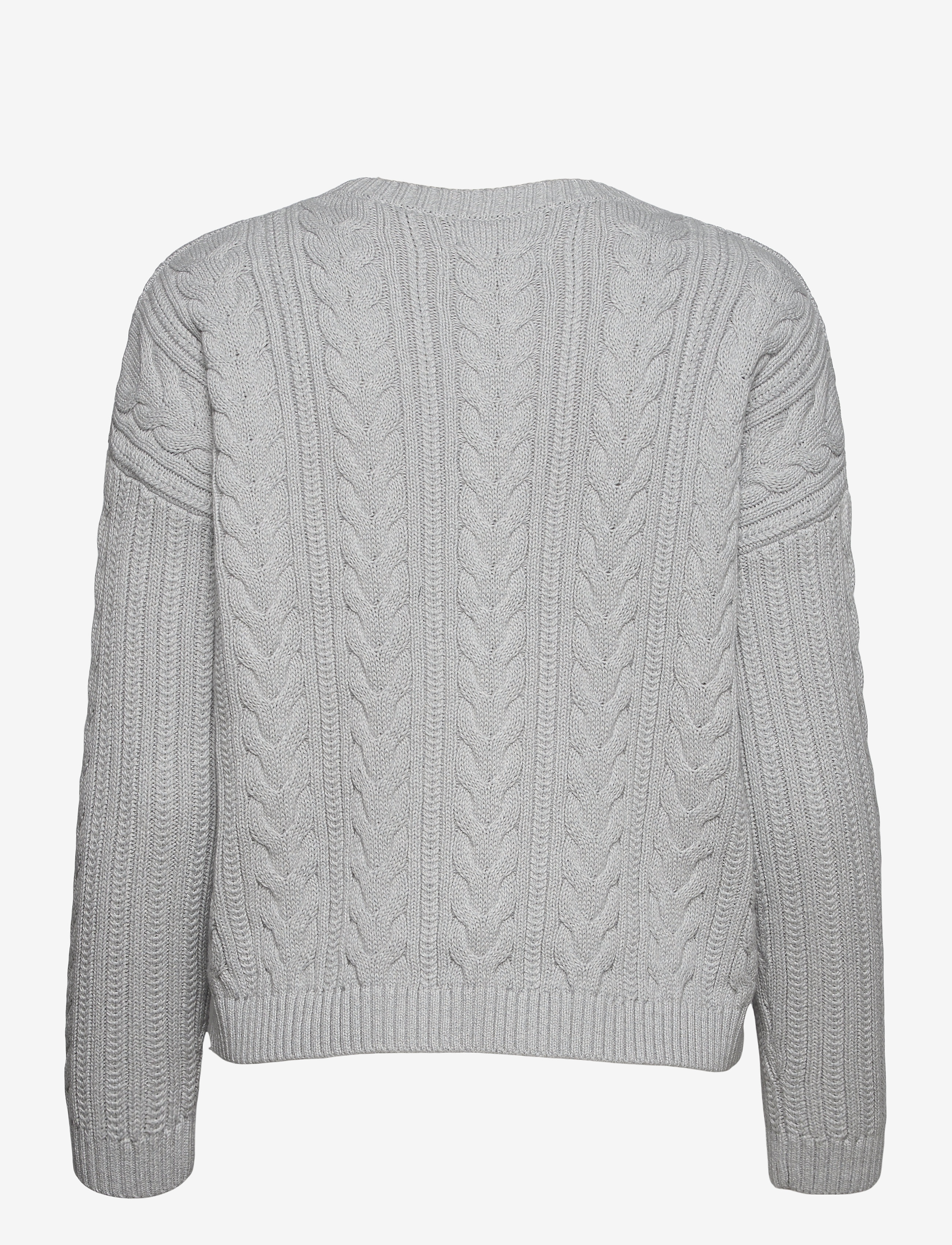 Superdry - DROPPED SHOULDER CABLE CREW - light dove grey - 1