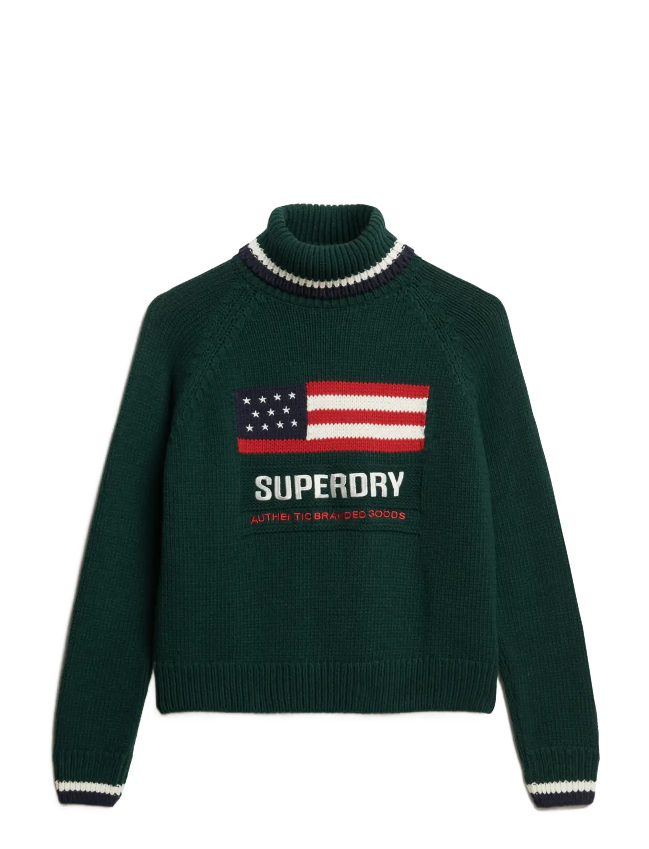 SUPERDRY Americana Roll Neck Knit Grün - 14 - Damen
