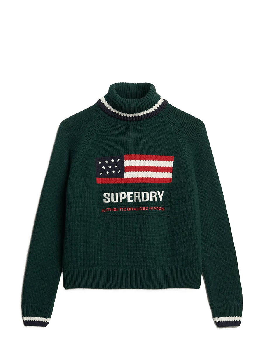 Superdry - AMERICANA ROLL NECK KNIT - striktrøjer - dark pine green - 1