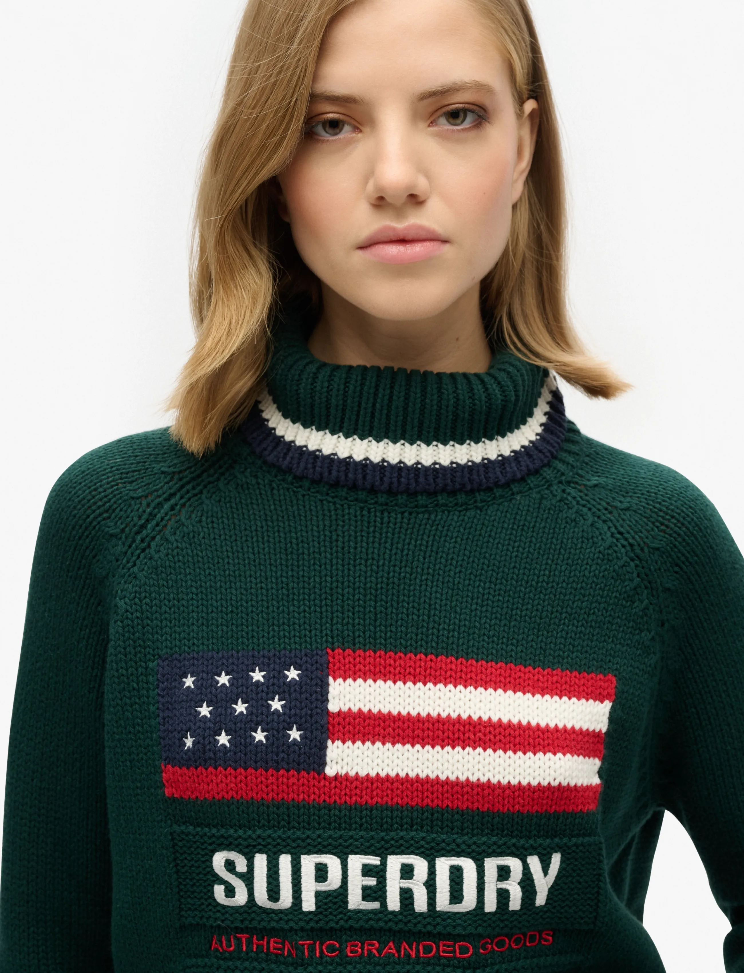 Superdry - AMERICANA ROLL NECK KNIT - striktrøjer - dark pine green - 4