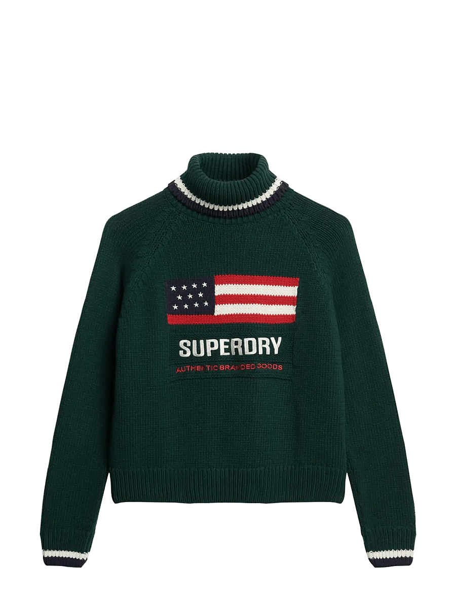 Superdry - AMERICANA ROLL NECK KNIT - striktrøjer - dark pine green - 2