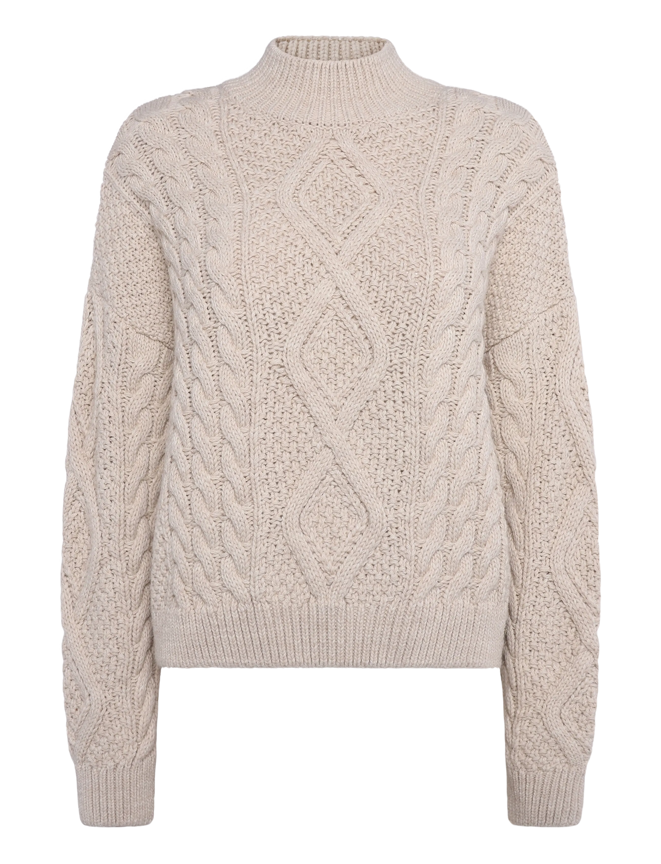 Superdry - ARAN CABLE KNIT POLO JUMPER - pullover - ecru - 1
