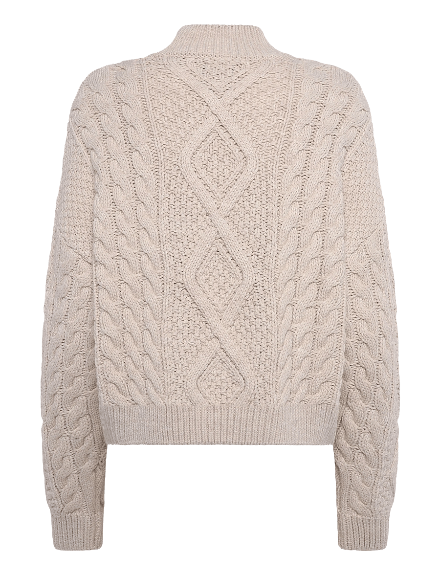 Superdry - ARAN CABLE KNIT POLO JUMPER - pullover - ecru - 2