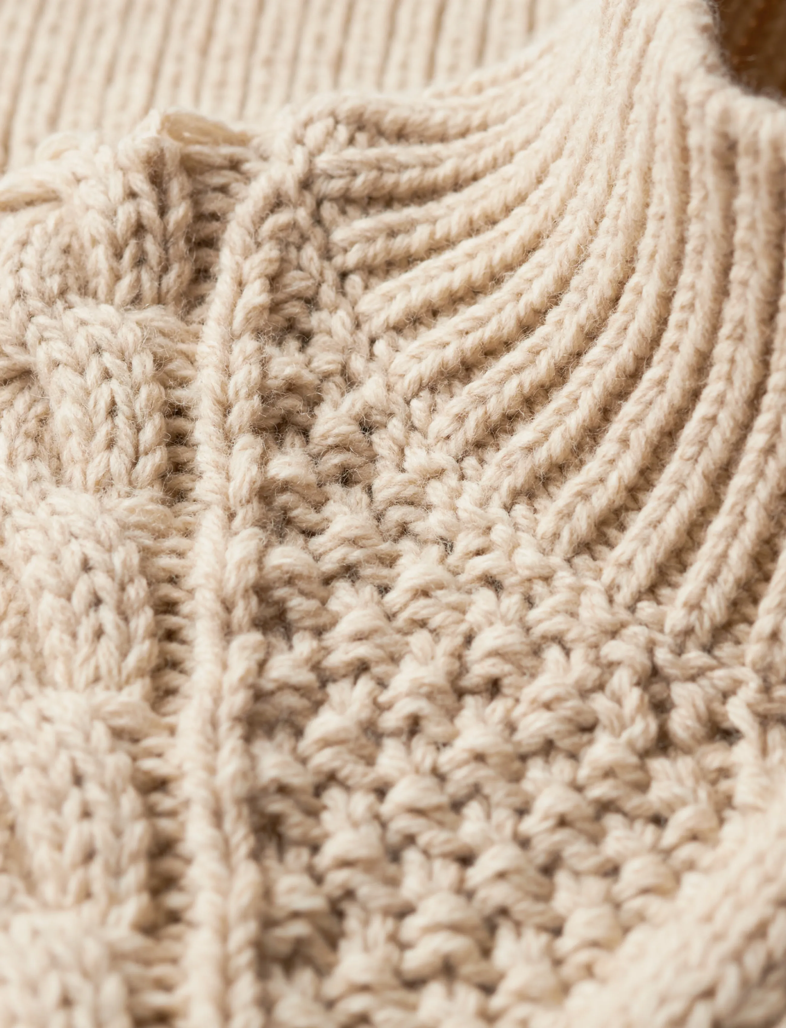 Superdry - ARAN CABLE KNIT POLO JUMPER - pullover - ecru - 5