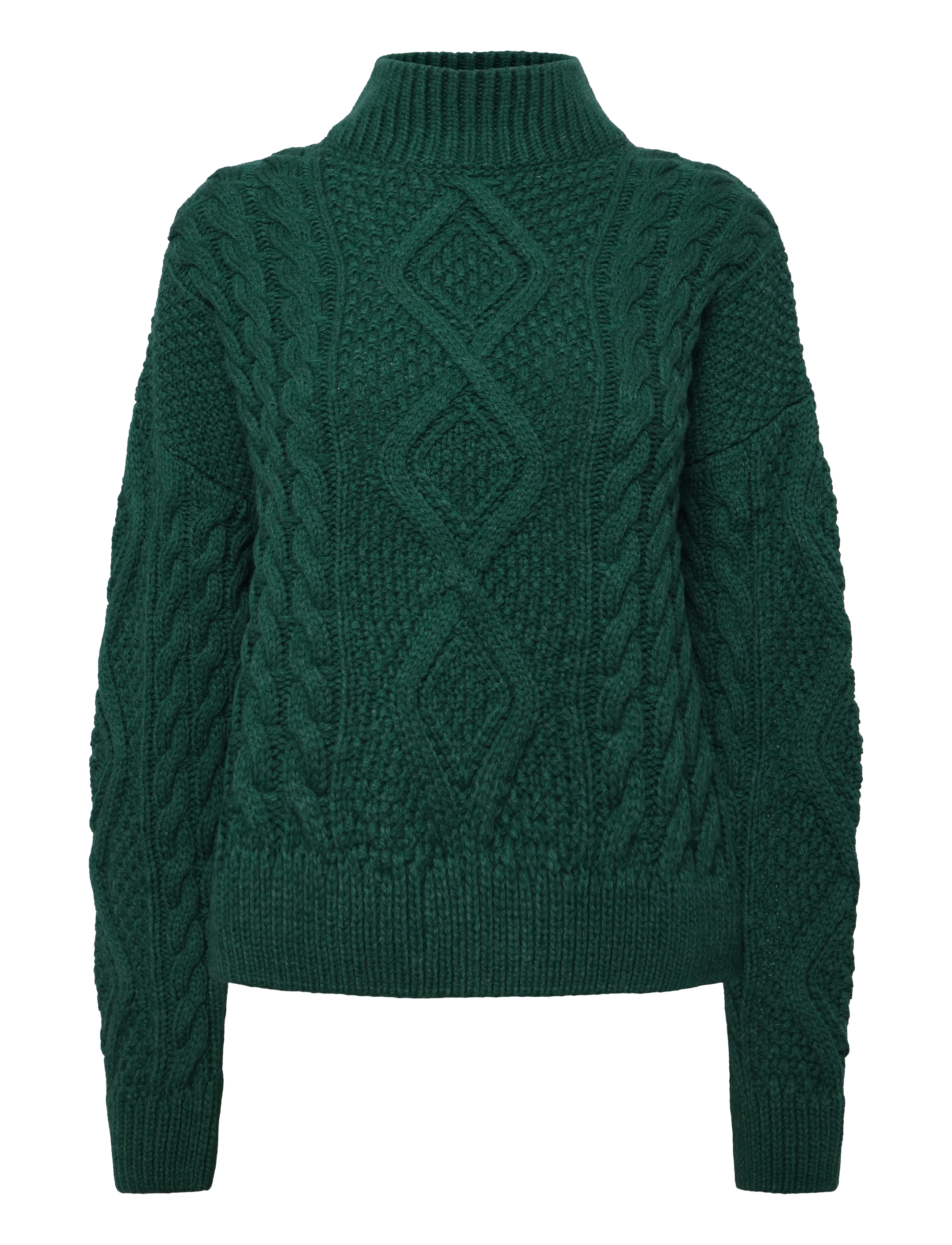 SUPERDRY Aran Cable Knit Polo Jumper Grün - 14 - Damen