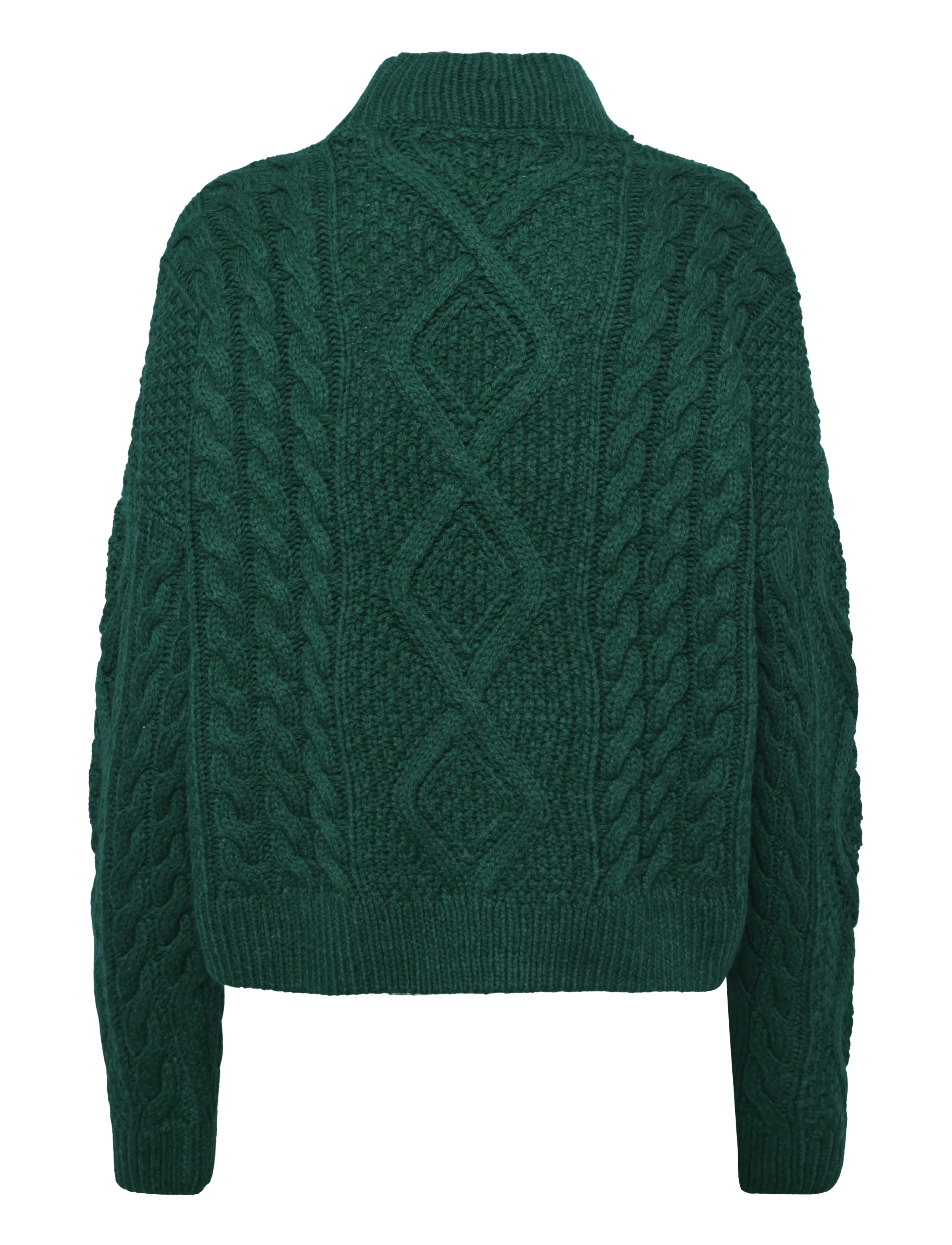 Superdry - ARAN CABLE KNIT POLO JUMPER - rullekraver - pine green - 2