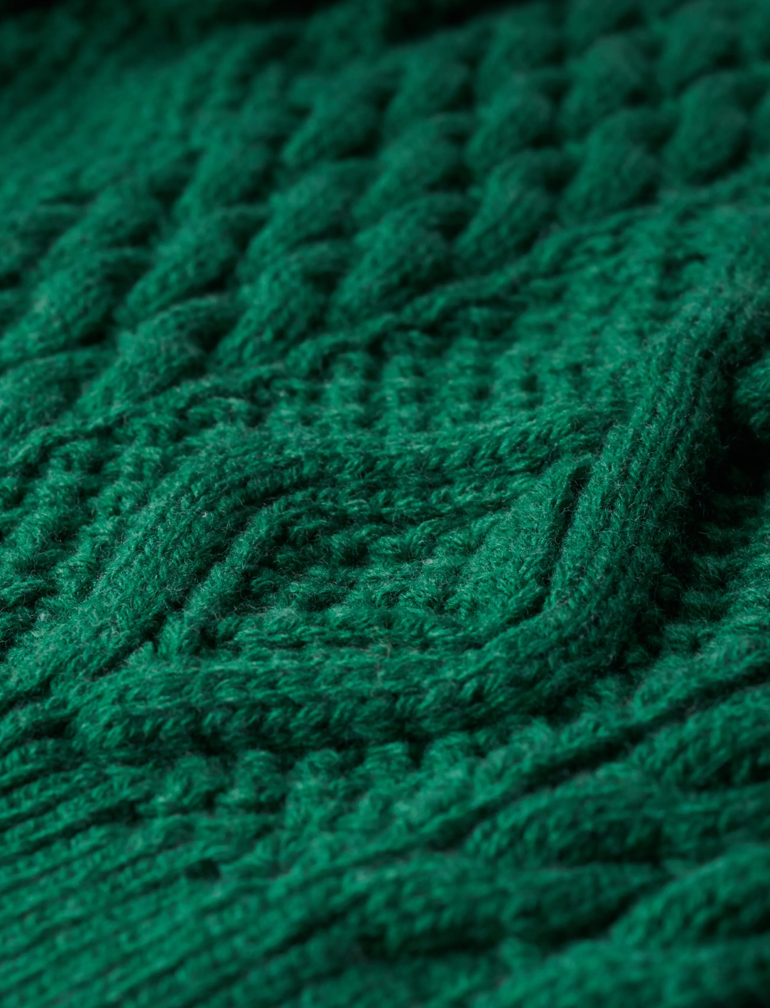 Superdry - ARAN CABLE KNIT POLO JUMPER - striktrøjer - pine green - 4