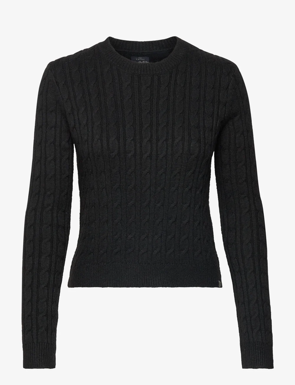 Superdry - FITTED CABLE CREW NECK JUMPER - sviitrid - black - 1