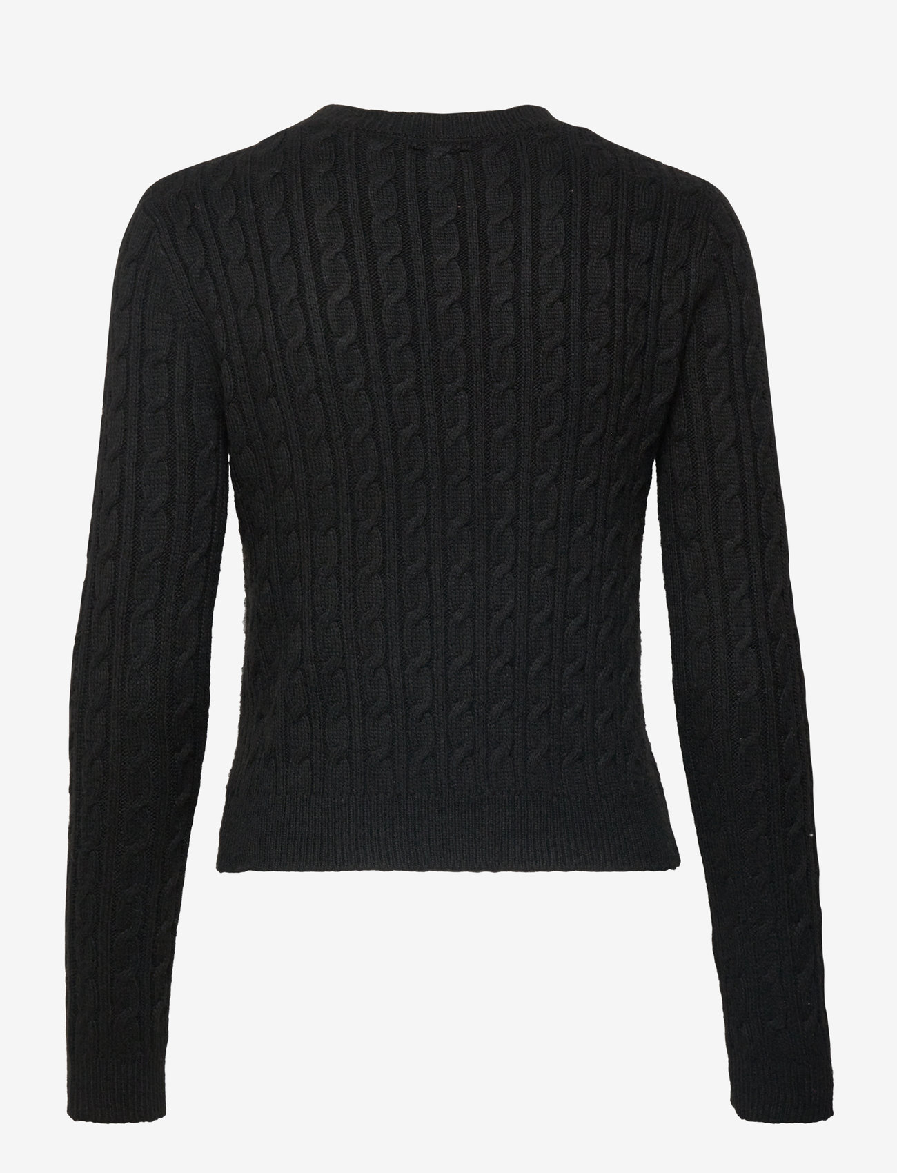 Superdry - FITTED CABLE CREW NECK JUMPER - stickade tröjor - black - 2