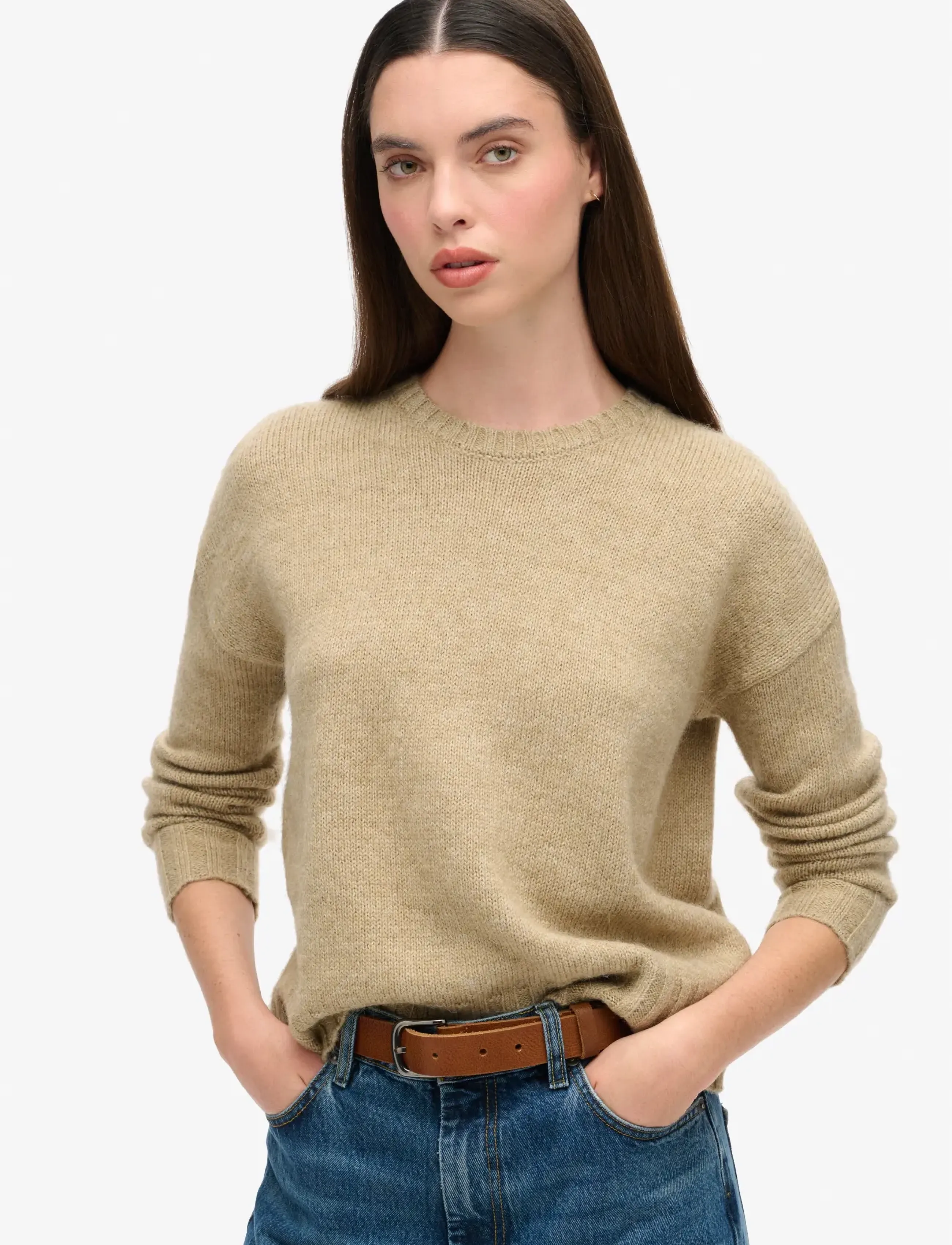 Superdry - ESSENTIAL CREW NECK JUMPER - sügisesed riided - fudge brown - 0