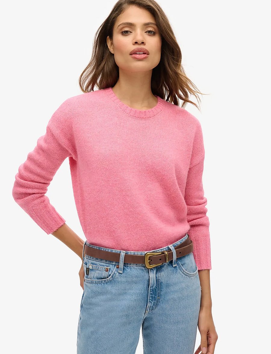Superdry - ESSENTIAL CREW NECK JUMPER - stickade tröjor - pink - 0