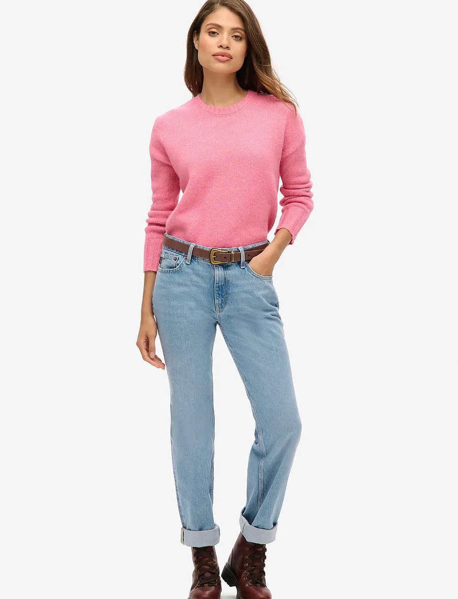 Superdry - ESSENTIAL CREW NECK JUMPER - stickade tröjor - pink - 3