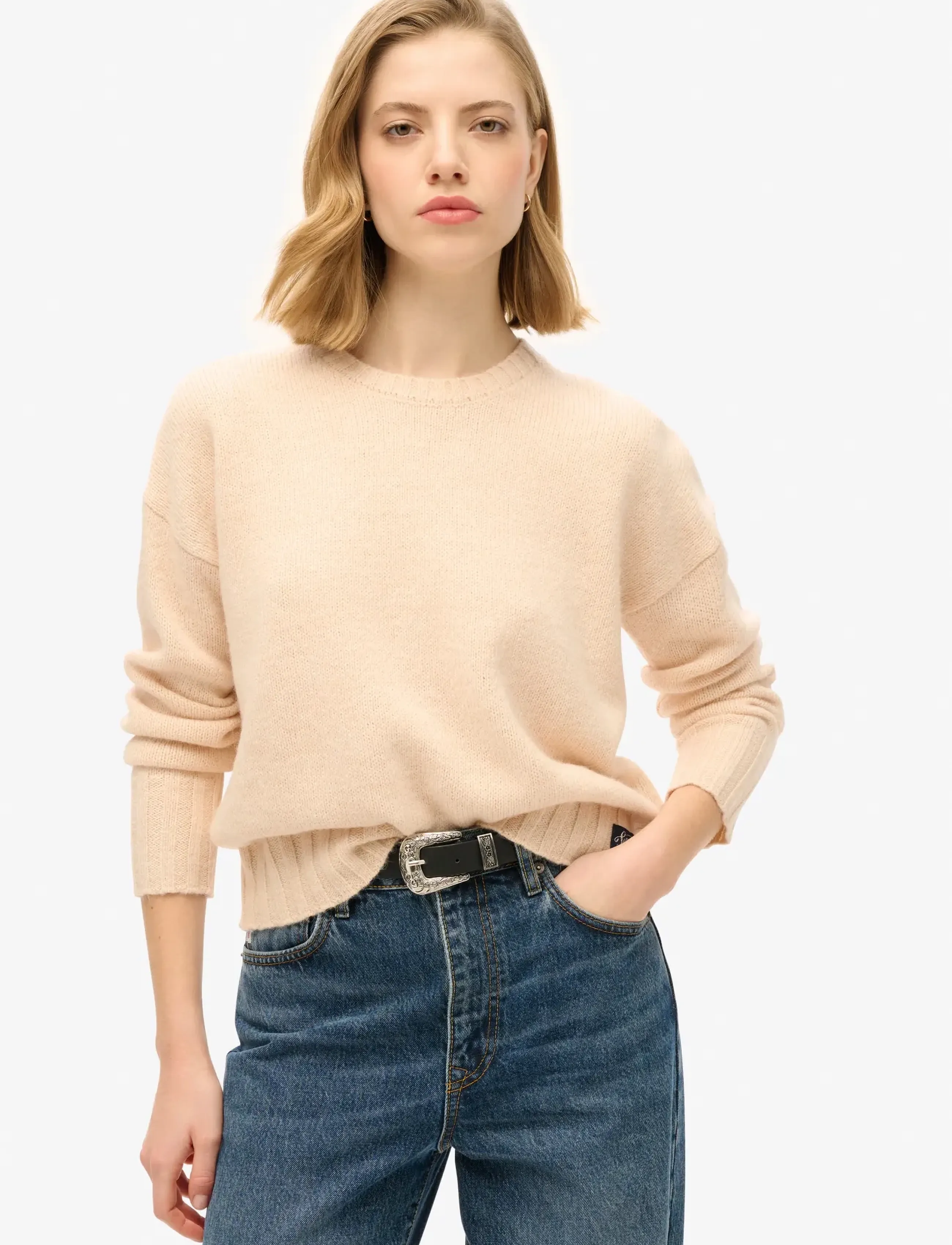 Superdry - ESSENTIAL CREW NECK JUMPER - sügisesed riided - shadow pale pink - 0