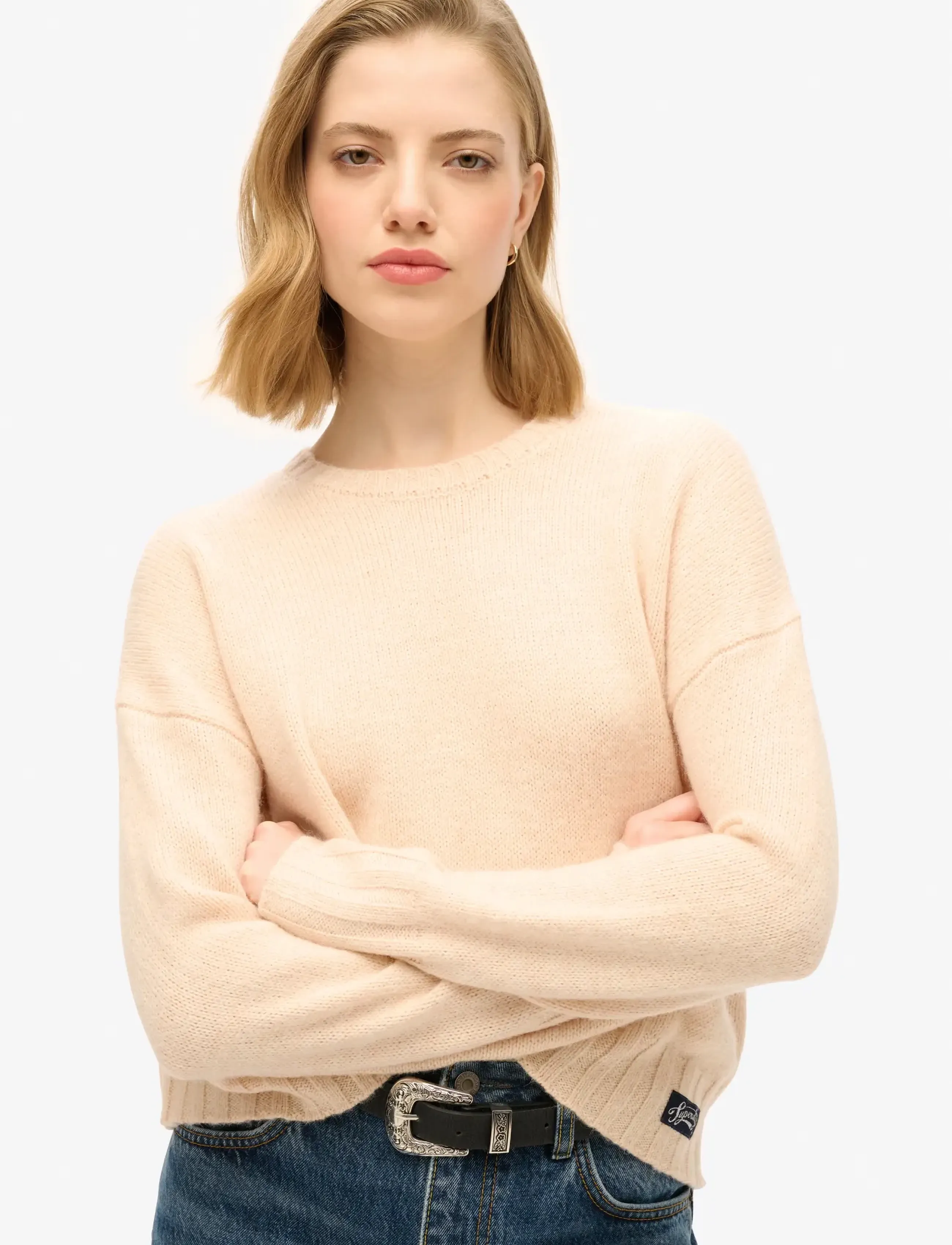 Superdry - ESSENTIAL CREW NECK JUMPER - sügisesed riided - shadow pale pink - 2