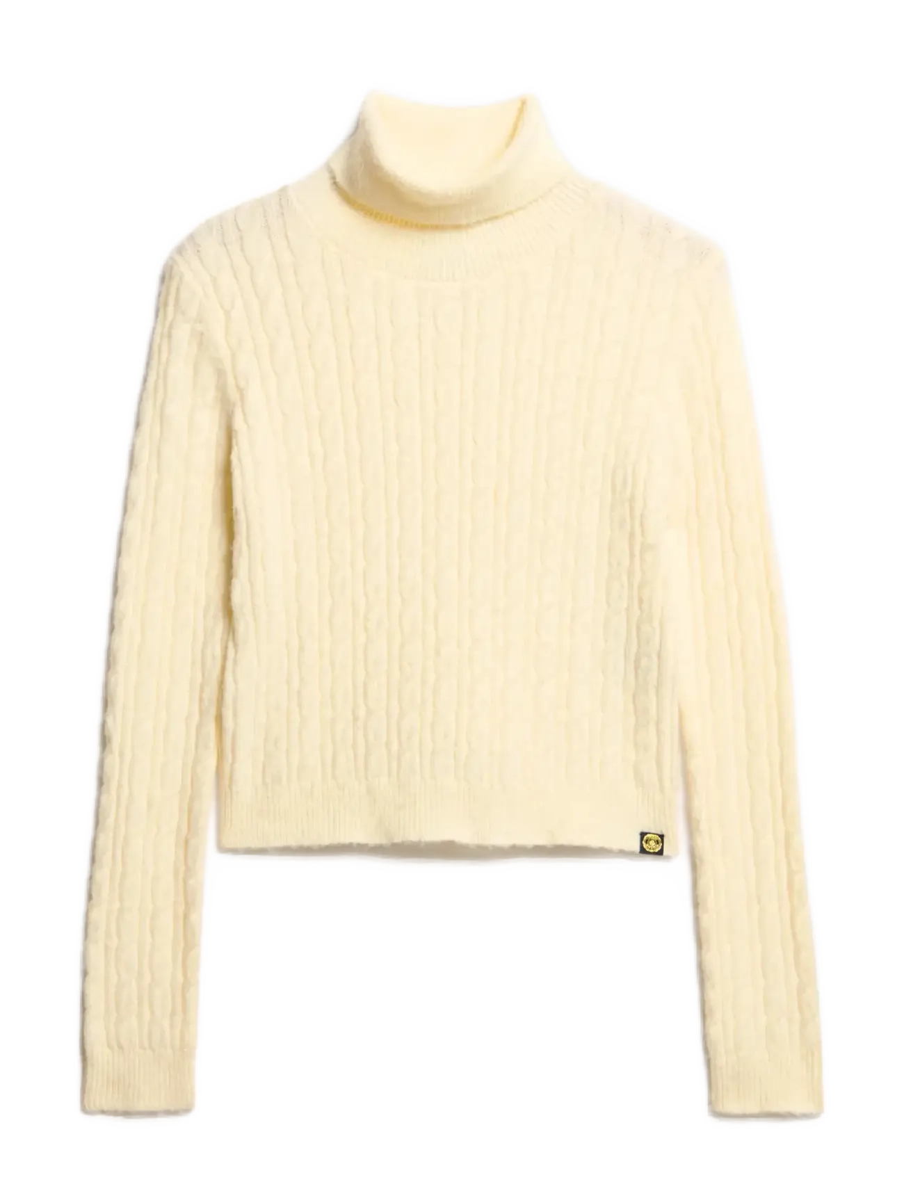 Superdry CABLE MOCK NECK JUMPER - Riided - ISLAND ECRU / cream