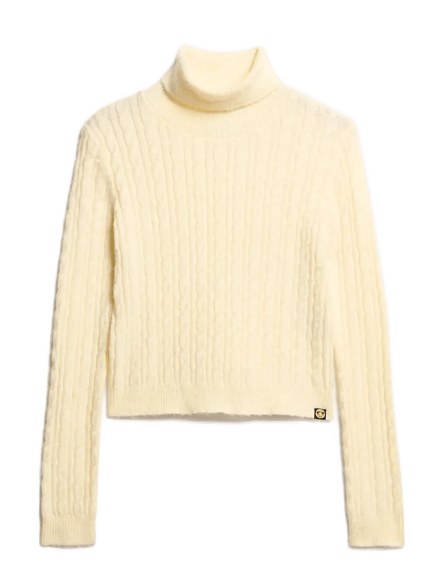 Superdry - CABLE MOCK NECK JUMPER - kampsunid - island ecru - 1