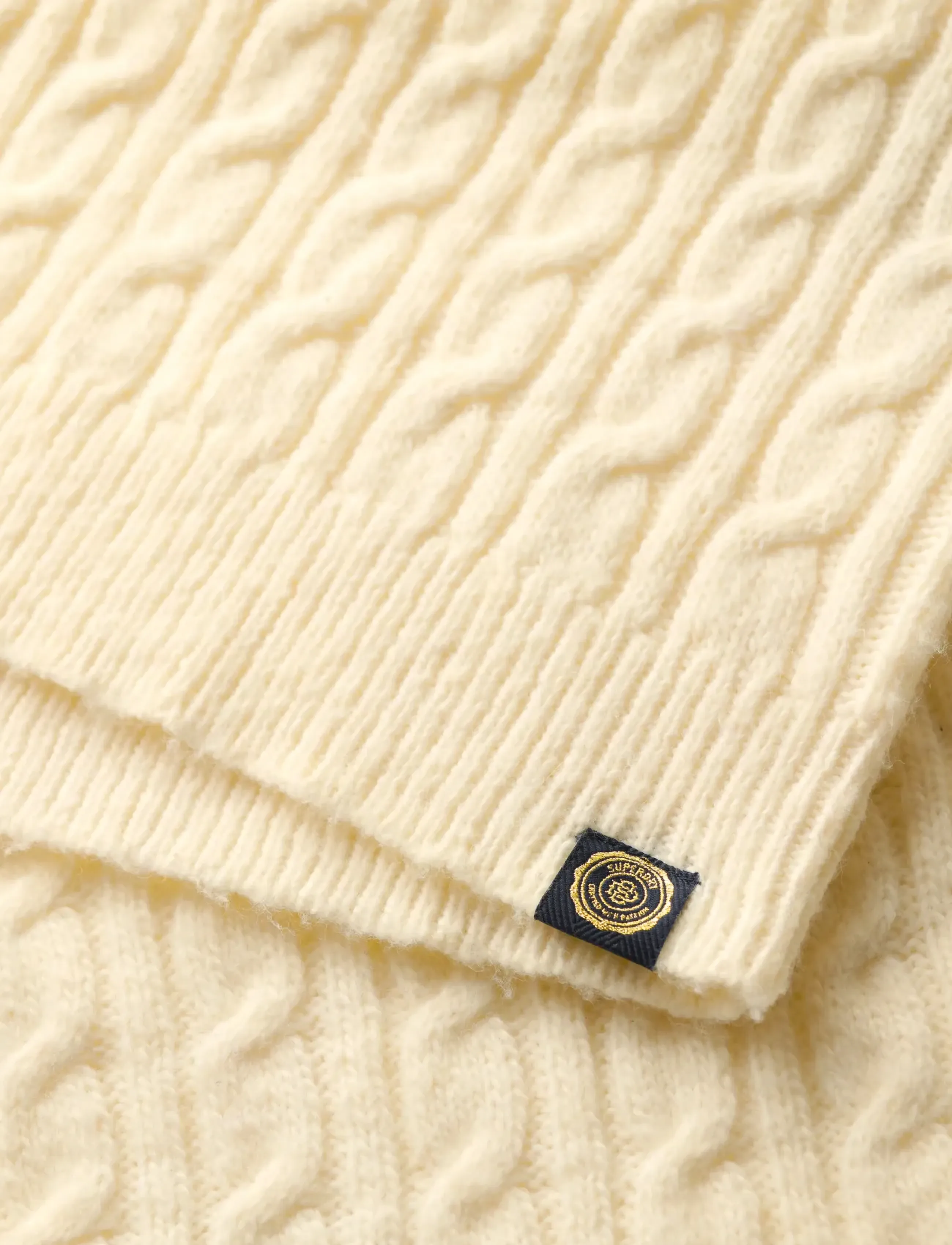 Superdry - CABLE MOCK NECK JUMPER - kampsunid - island ecru - 4