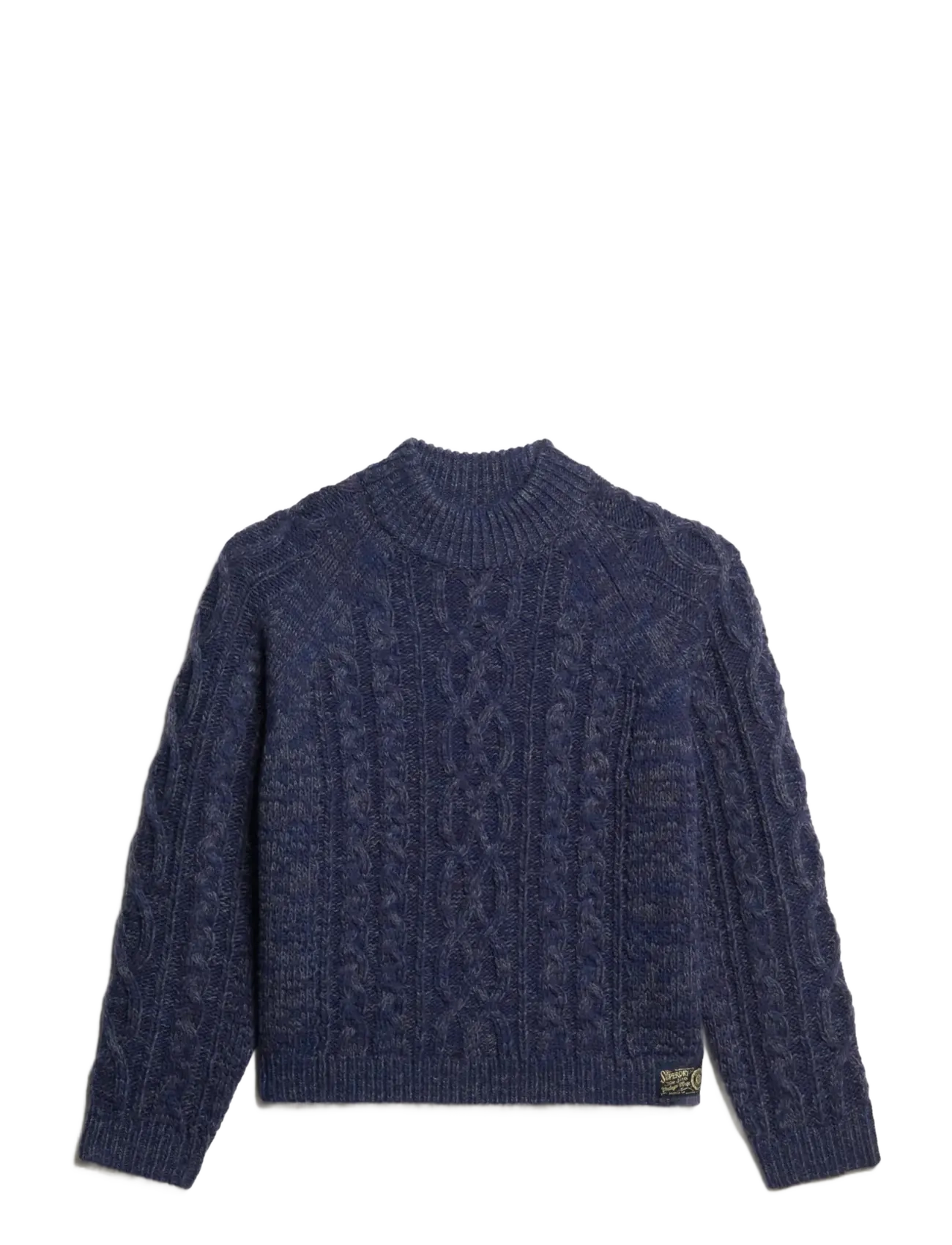 Superdry CABLE MOCK NECK JUMPER - Stickat - ISLAND NAVY TWIST / navy