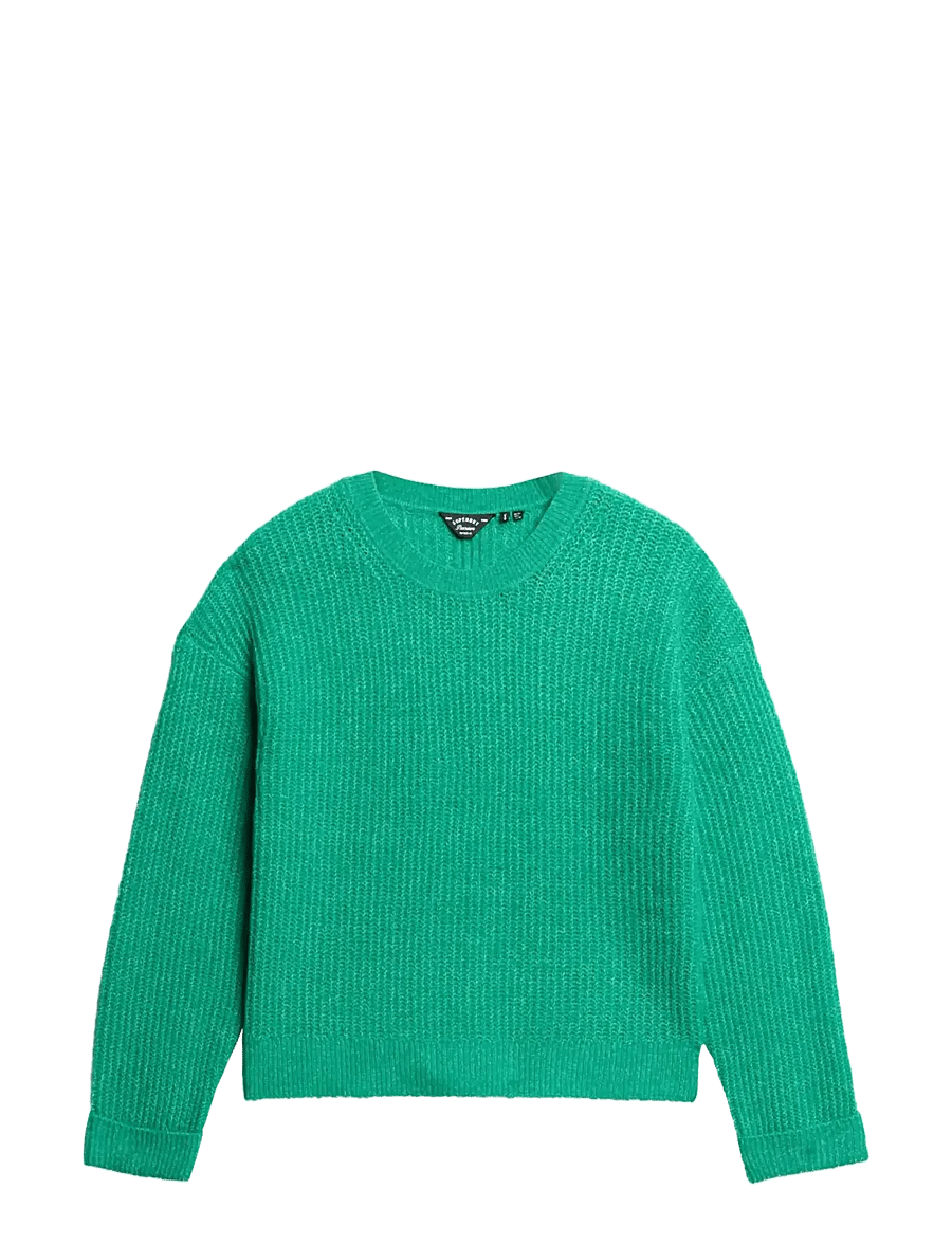Superdry - BRUSHED CREW NECK JUMPER - striktrøjer - drop kick green twist - 2