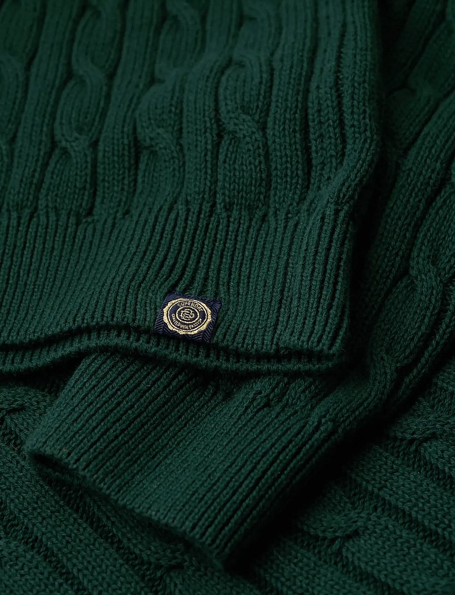 Superdry - OVERSIZED V NECK CABLE JUMPER - jumpers - darkest pine green - 4