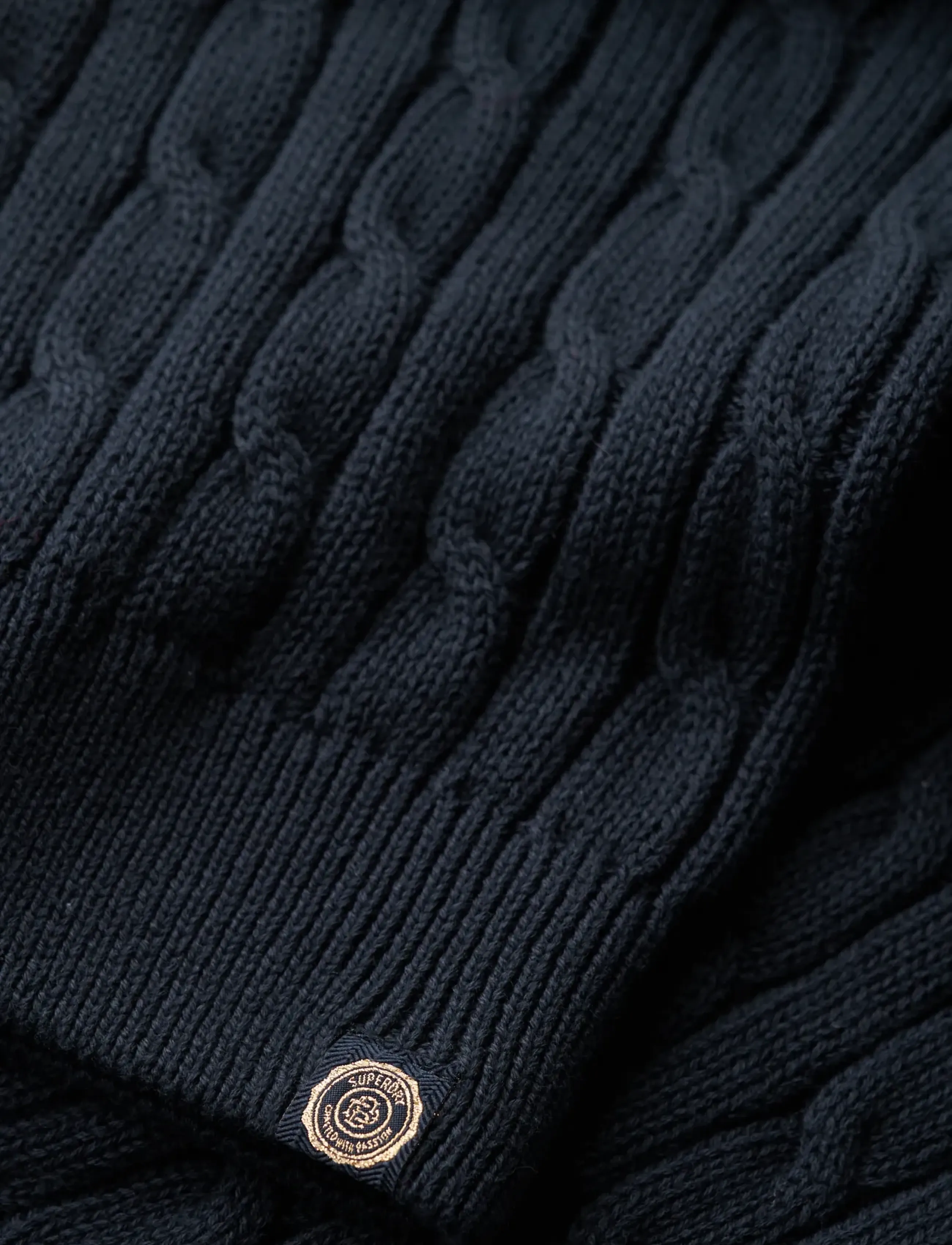 Superdry - OVERSIZED V NECK CABLE JUMPER - eclipse navy - 4