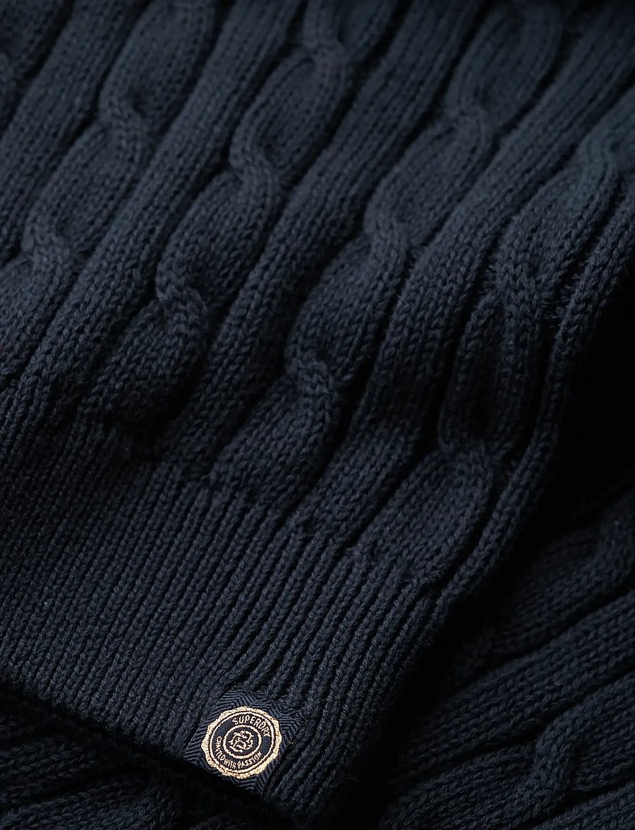 Superdry - OVERSIZED V NECK CABLE JUMPER - eclipse navy - 4