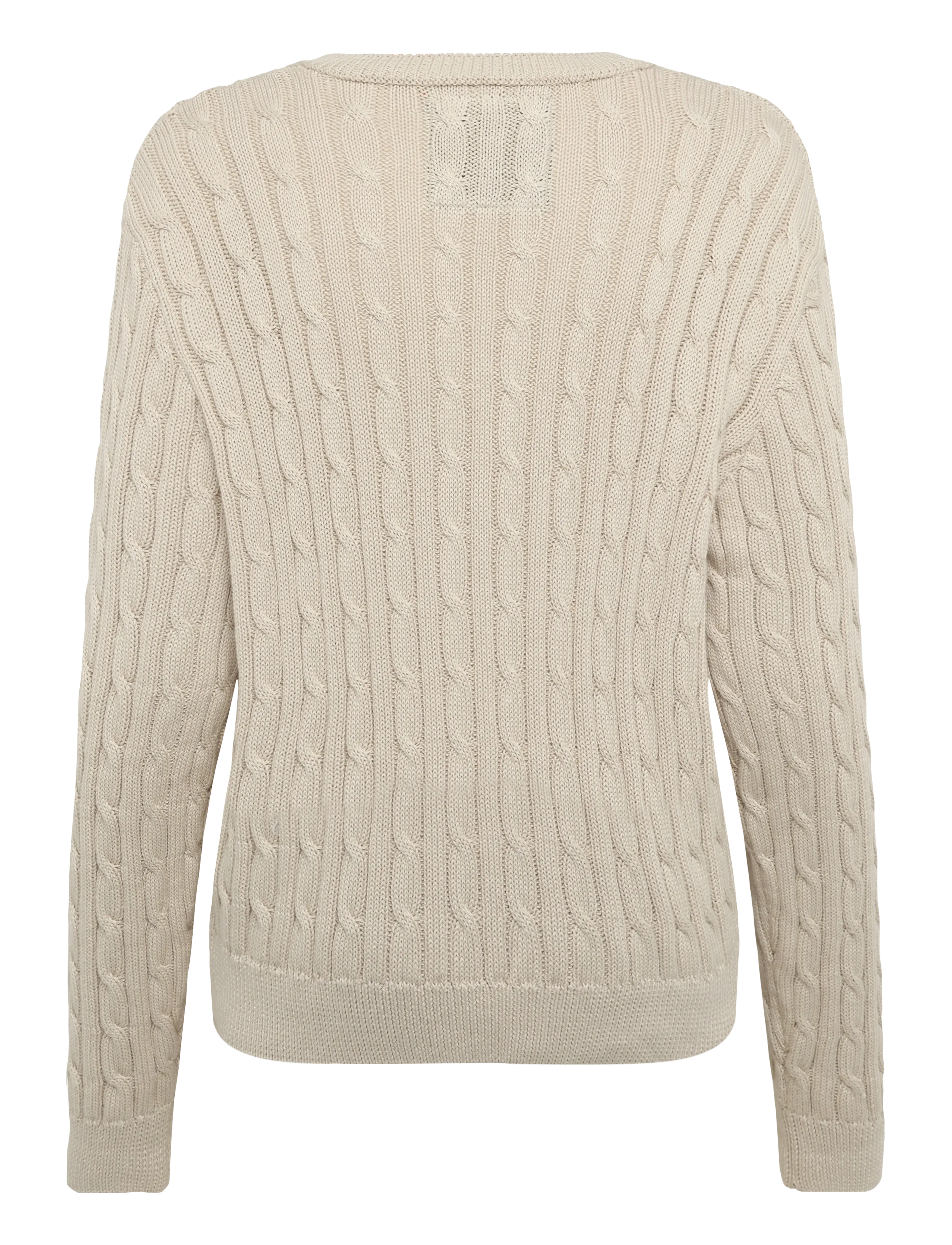 Superdry - OVERSIZED V NECK CABLE JUMPER - herbstliche kleidung - oatmeal beige - 2