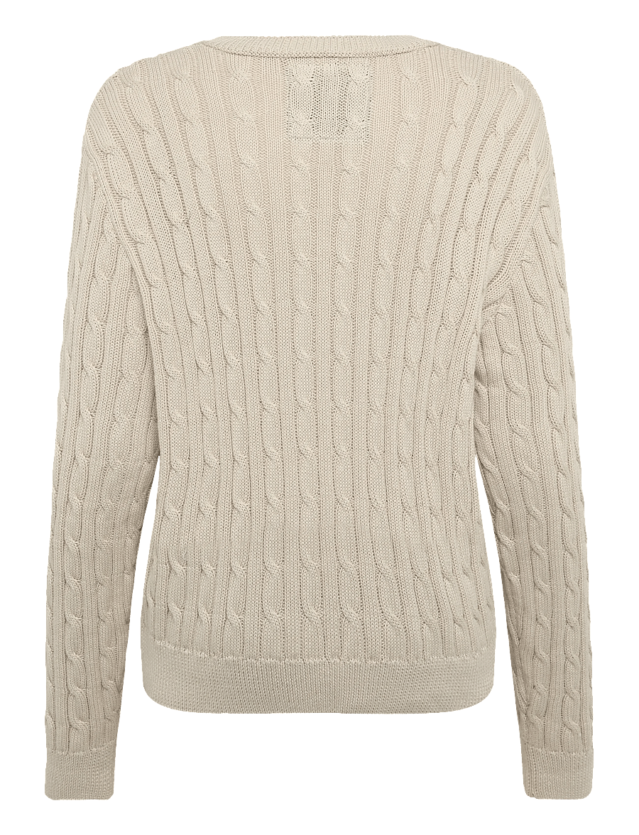 Superdry - OVERSIZED V NECK CABLE JUMPER - pullover - oatmeal beige - 2