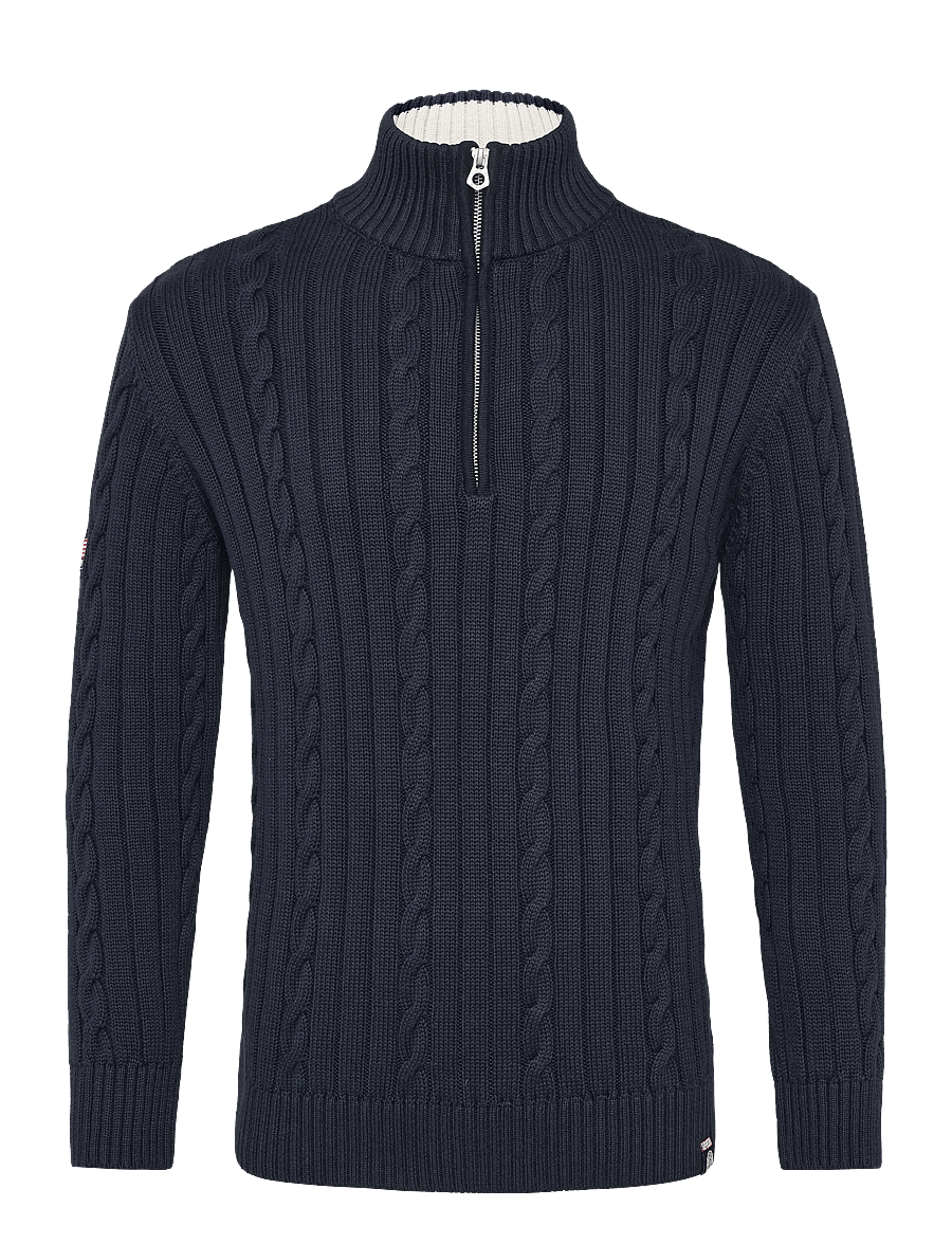 Superdry - KNIT RUGBY HENLEY - stickade tröjor - cable navy - 1
