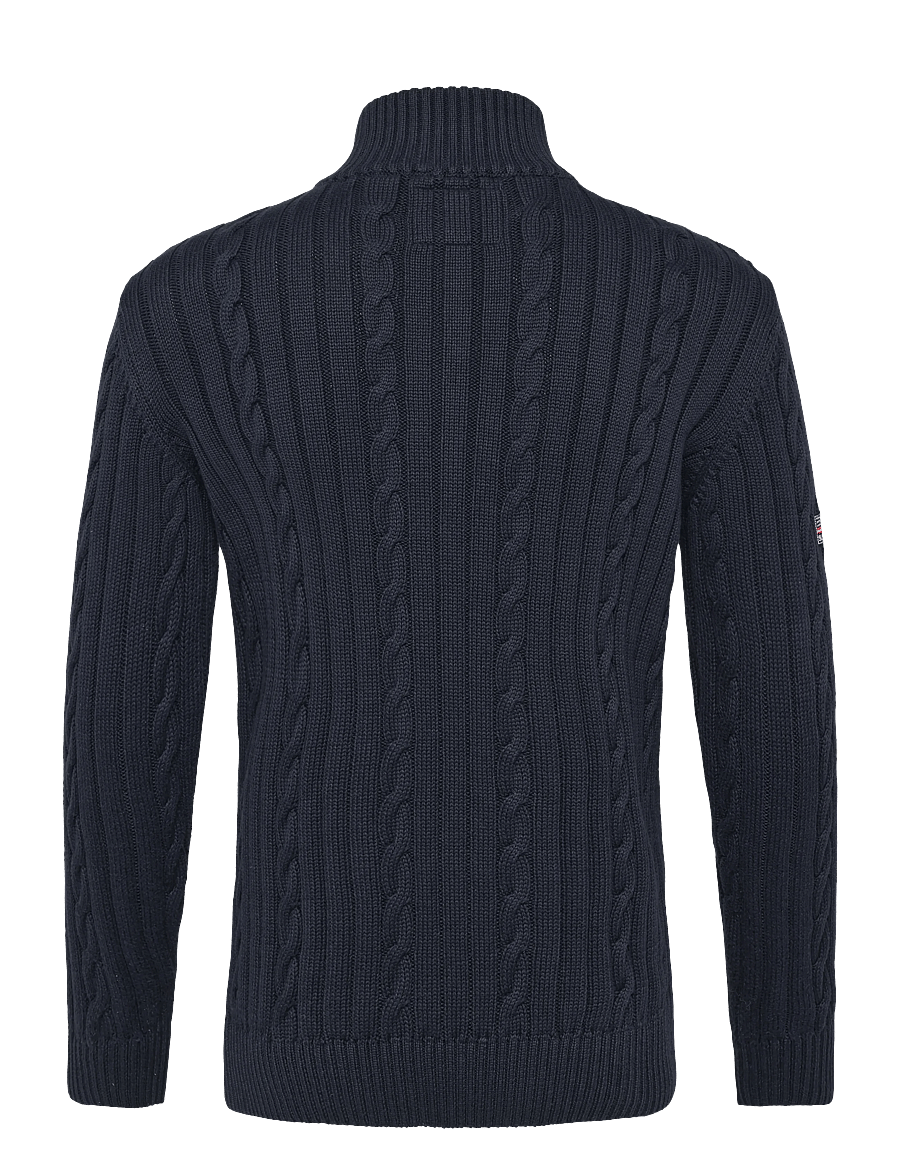 Superdry - KNIT RUGBY HENLEY - stickade tröjor - cable navy - 2