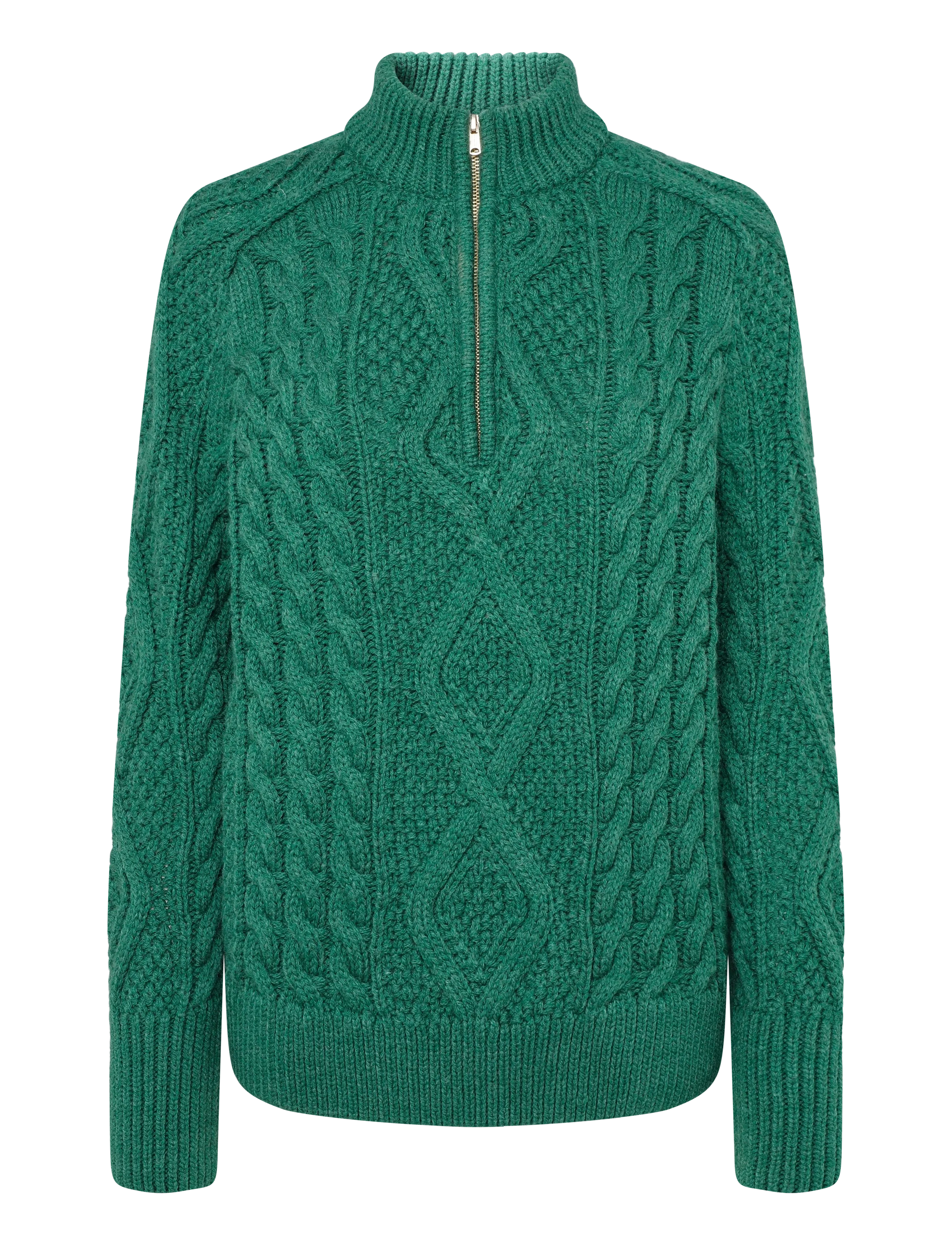 Superdry - ARAN CABLE KNIT HALF ZIP - pullover - dark pine green - 1