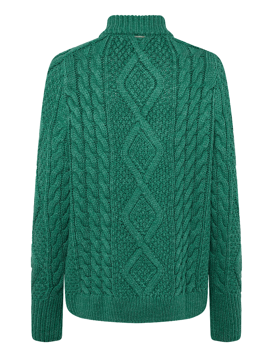Superdry - ARAN CABLE KNIT HALF ZIP - pullover - dark pine green - 2
